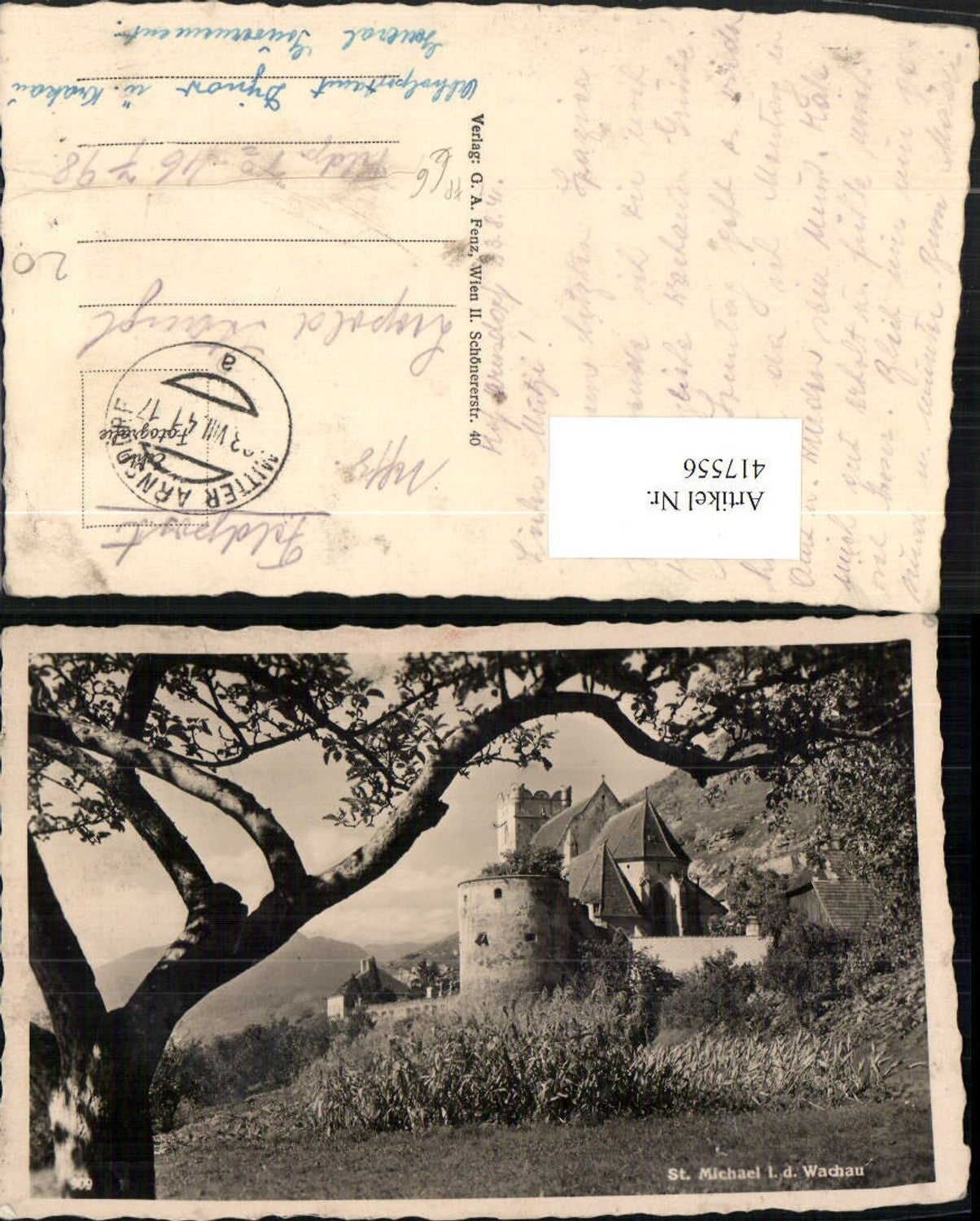 417556,St. Michael in d. Wachau Kirche Feldpost Nr. 46798