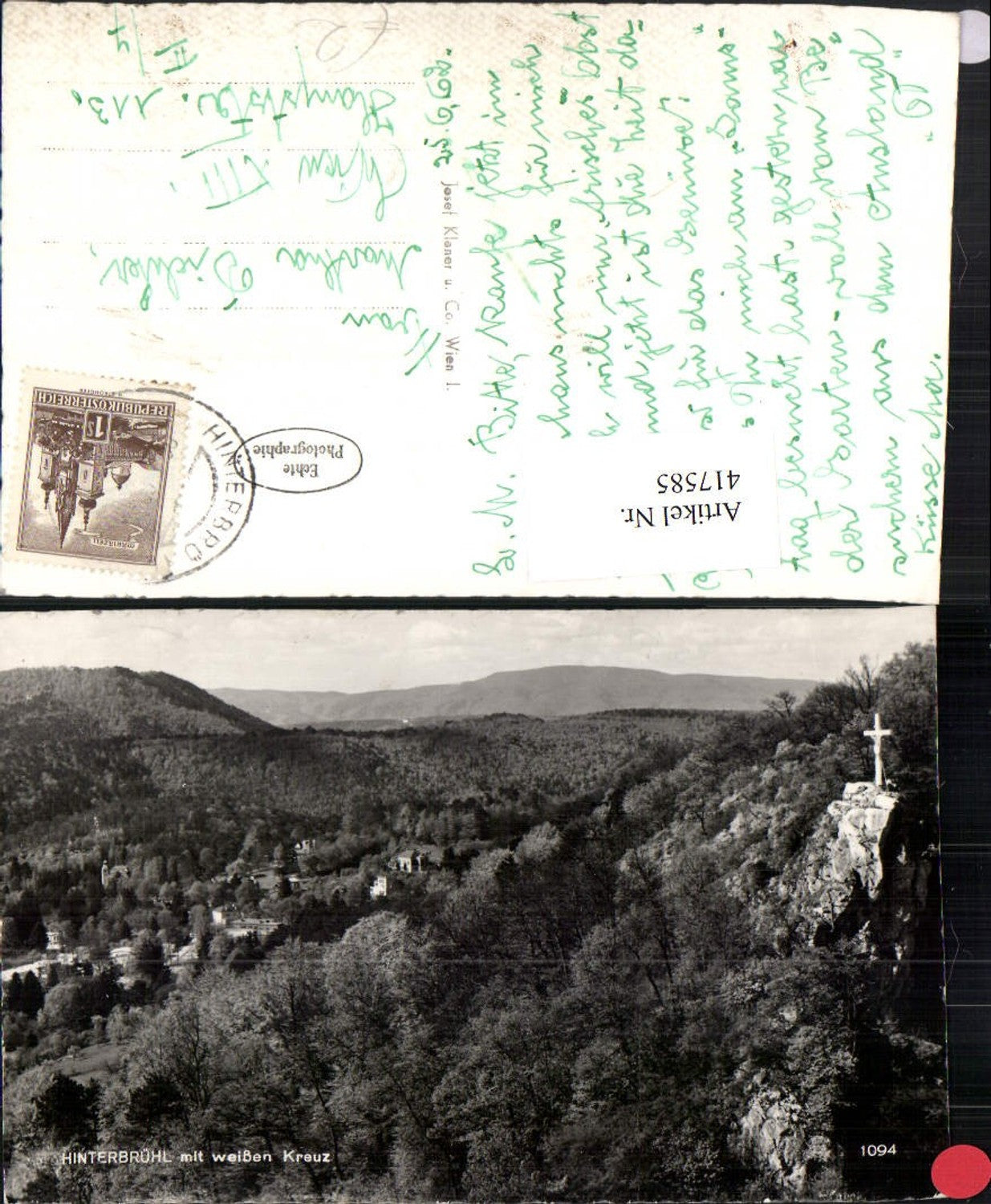 417585,Hinterbrühl Teilansicht m. Weißen Kreuz