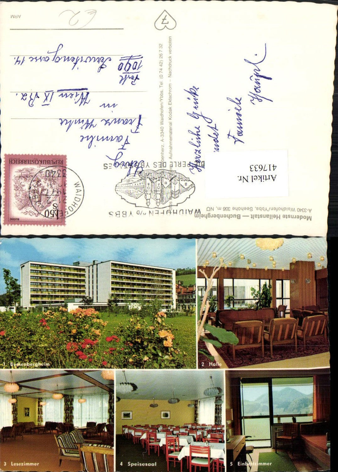 417633,Waidhofen an d. Ybbs Buchenbergheim Heilanstalt Mehrbildkarte