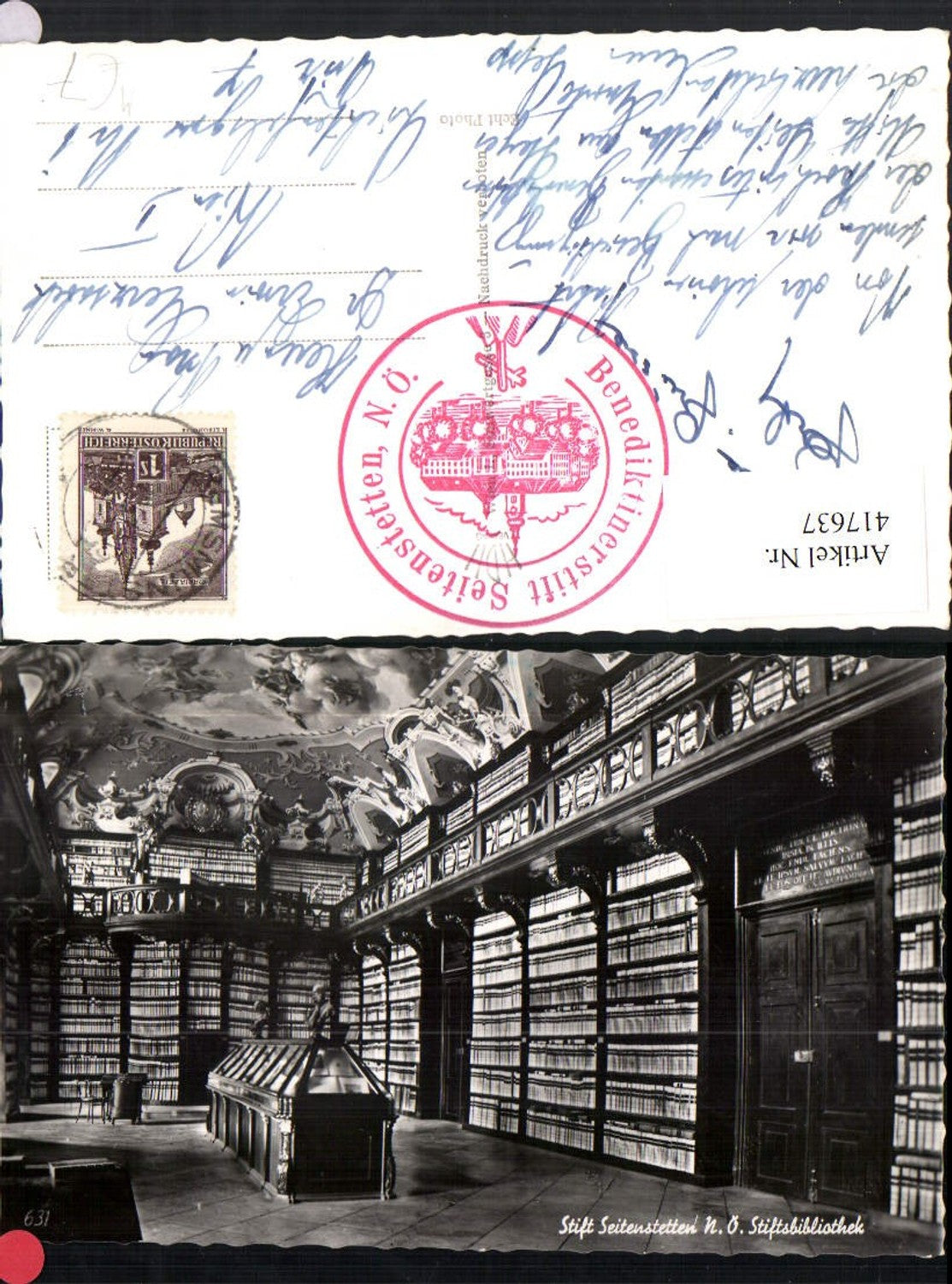 417637,Stift Seitenstetten Stiftsbibliothek Innenansicht