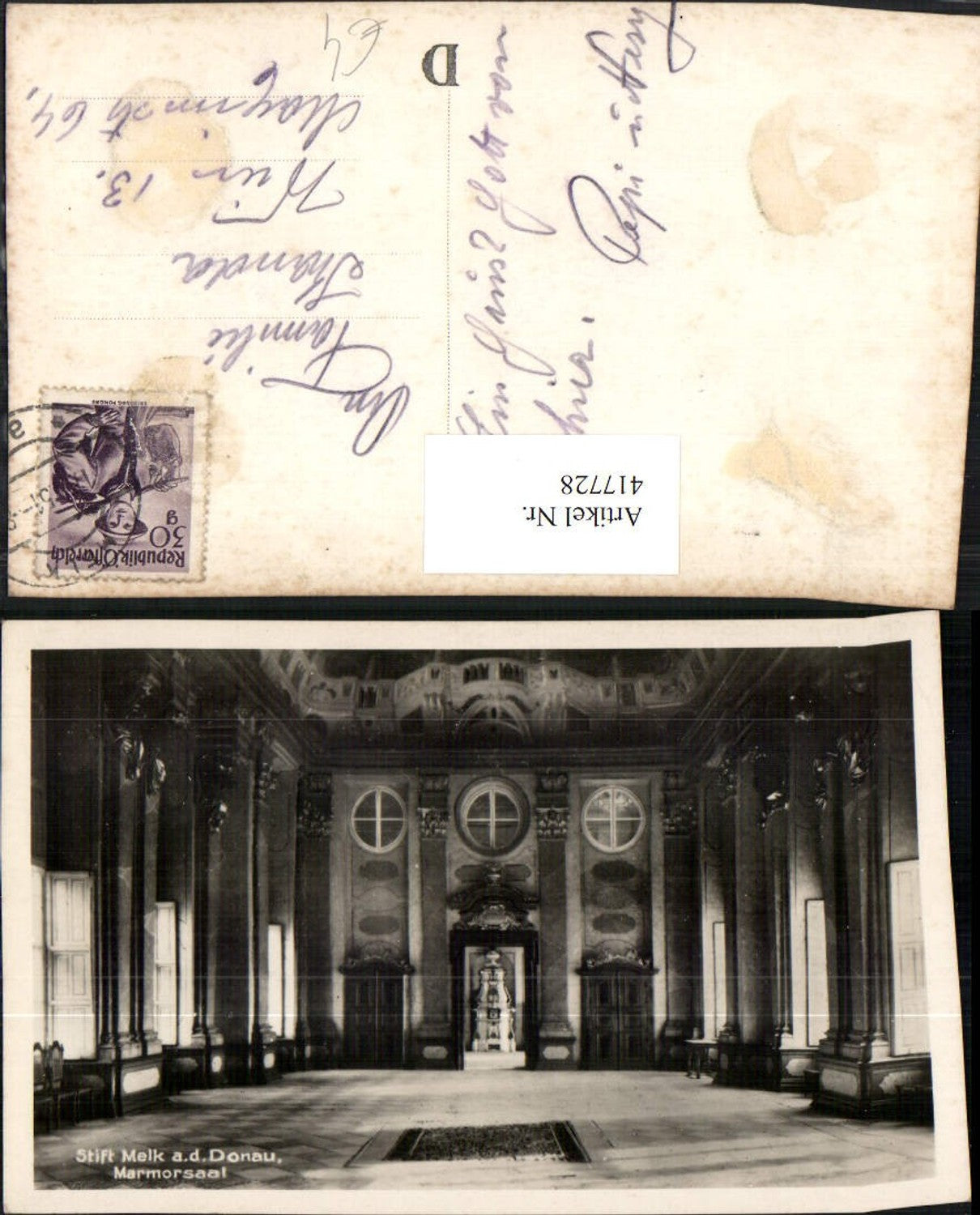 417728, Melk Abbey on d. Danube Marble Hall interior view