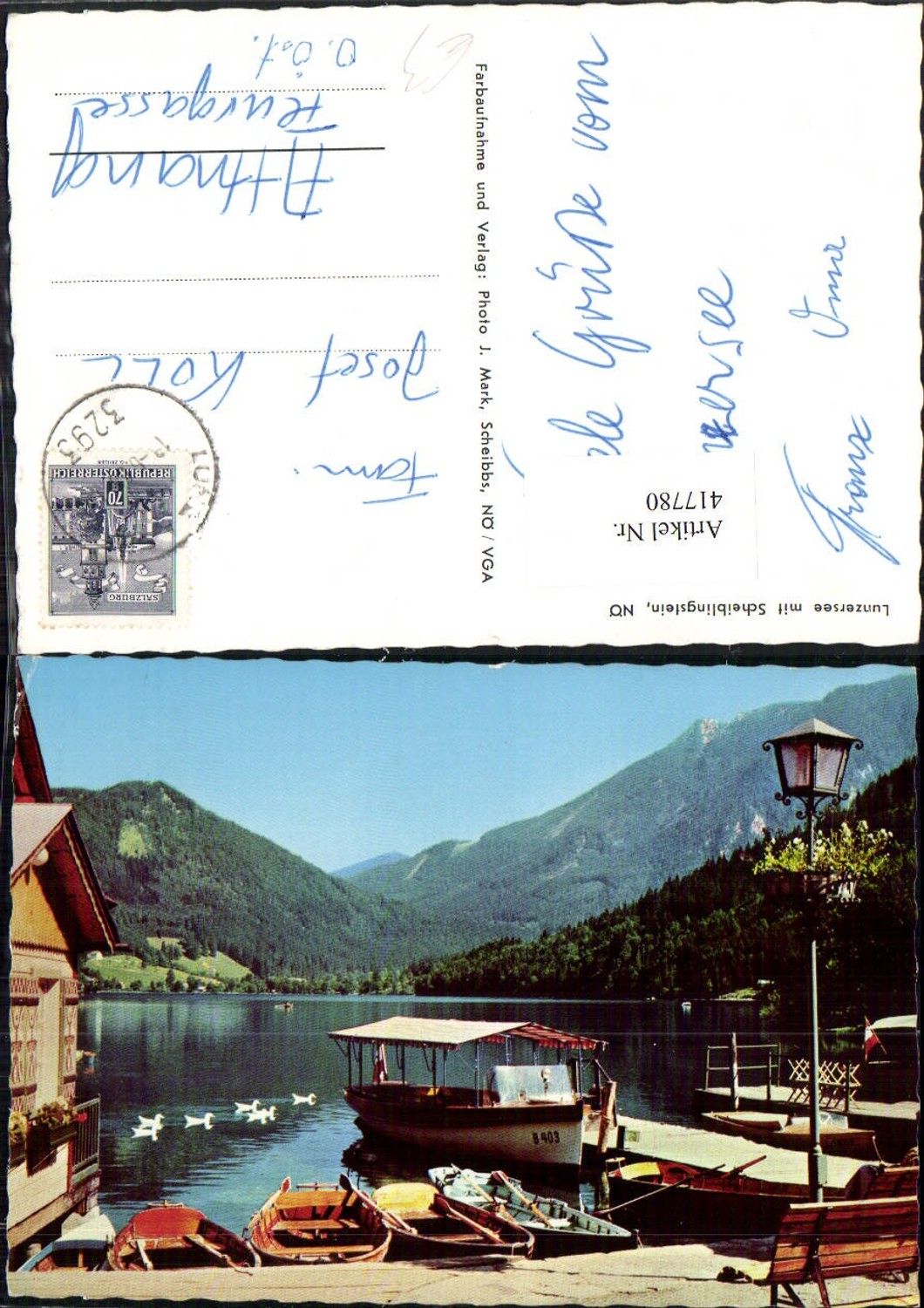 417780,Lunzersee See b. Lunz Anlegestelle Boote m. Scheiblingstein