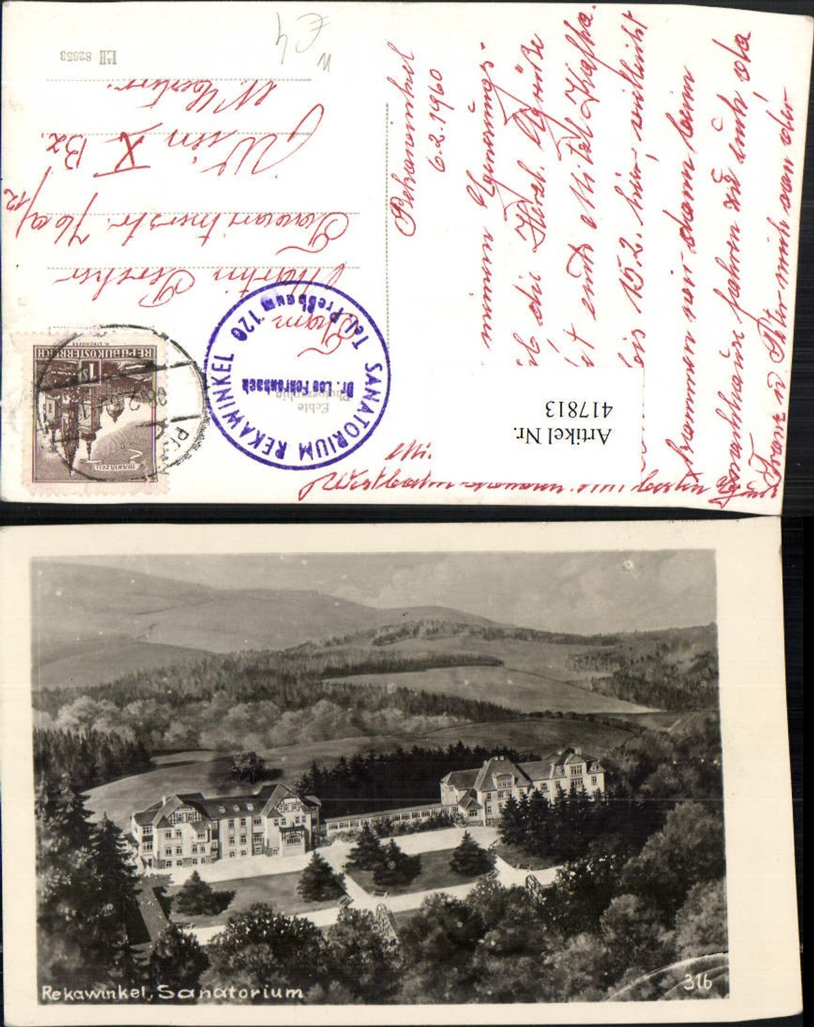 417813,Künstler AK Rekawinkel b. Pressbaum Sanatorium