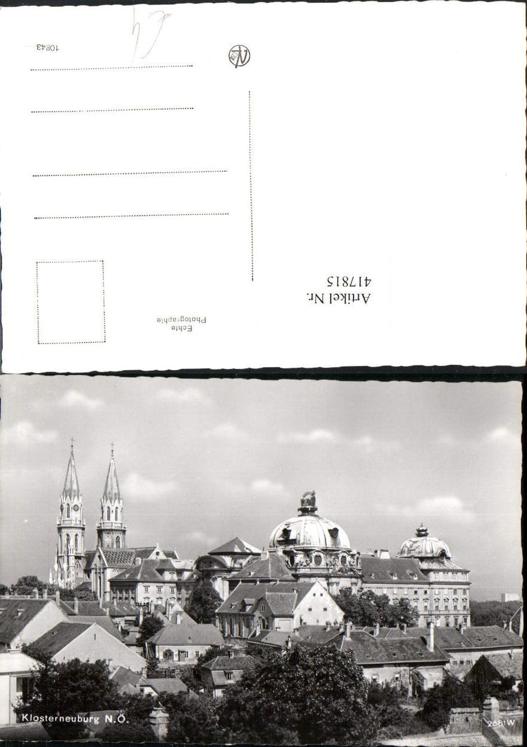417815,Klosterneuburg Teilansicht m. Stift Kirche