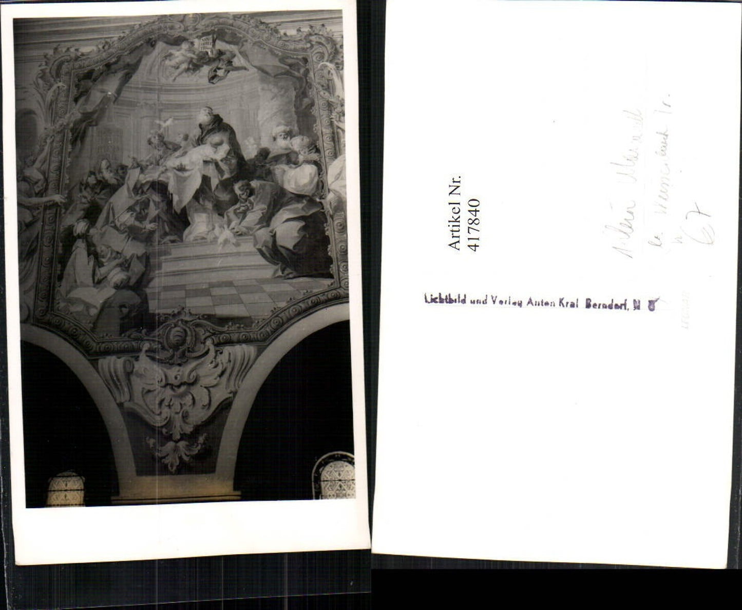 417840,Foto AK Klein Mariazell b. Weissenbach Kirche Wandgemälde