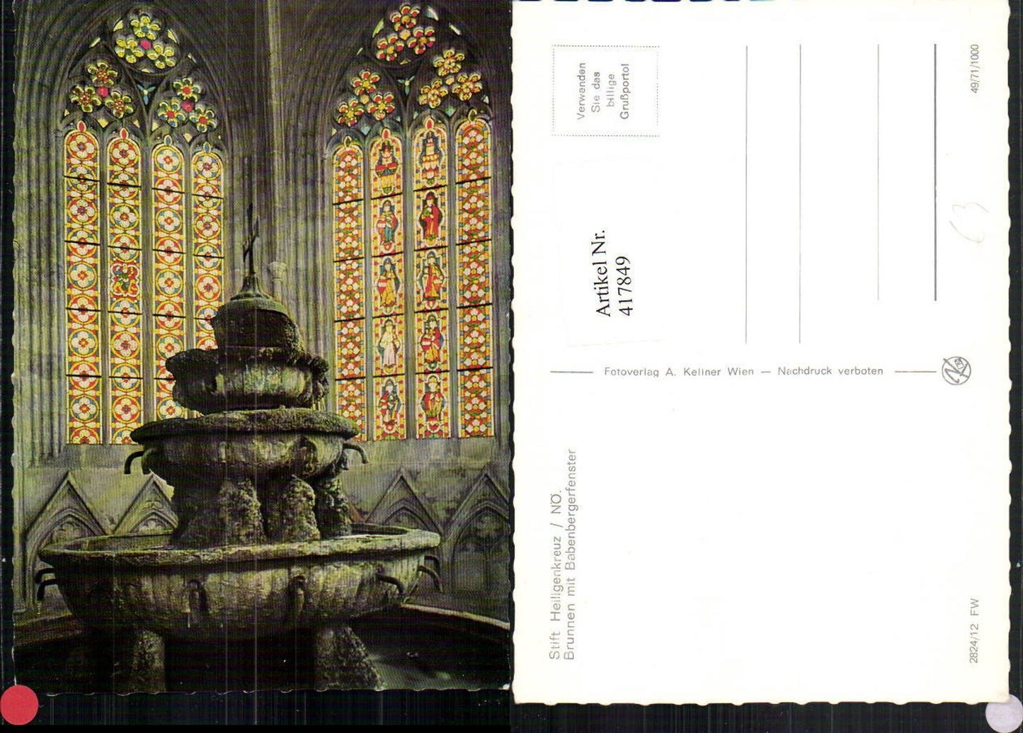 417849,Stift Heiligenkreuz Brunnen m. Babenbergerfenster