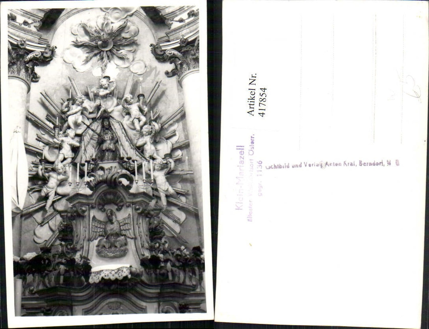 417854,Foto AK Klein-Mariazell Wallfahrtskirche Kirche Altar