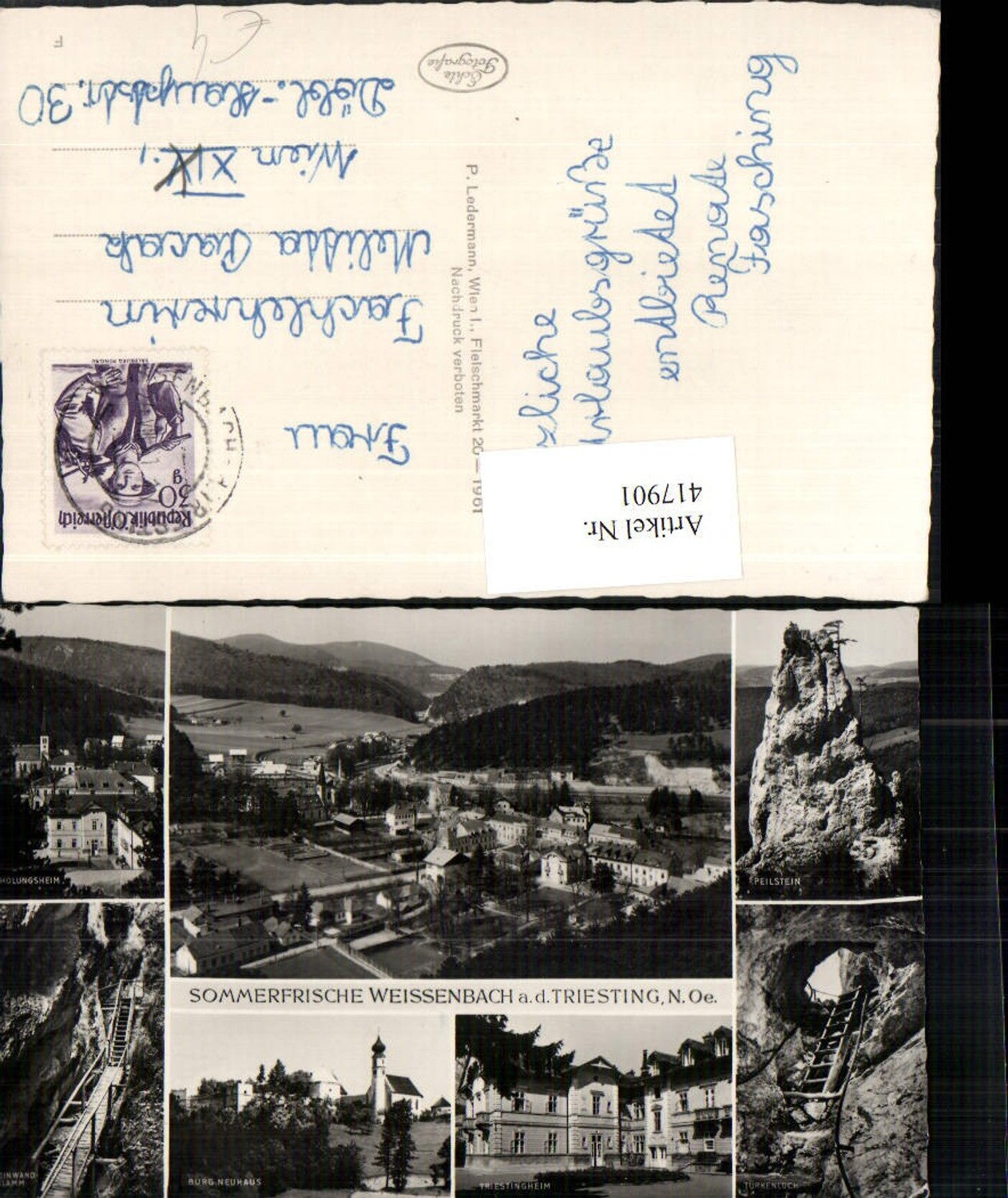 417901,Weissenbach an d. Triesting Totale Peilstein Burg Neuhaus Mehrbildkarte