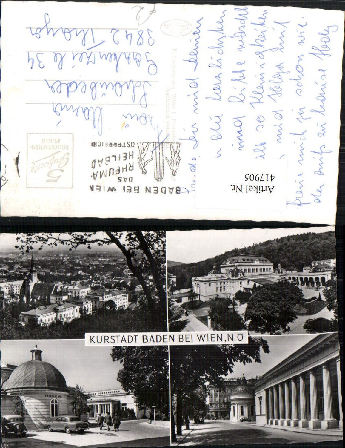 417905,Baden b. Wien Totale Kurhaus Franzens-Bad Mehrbildkarte