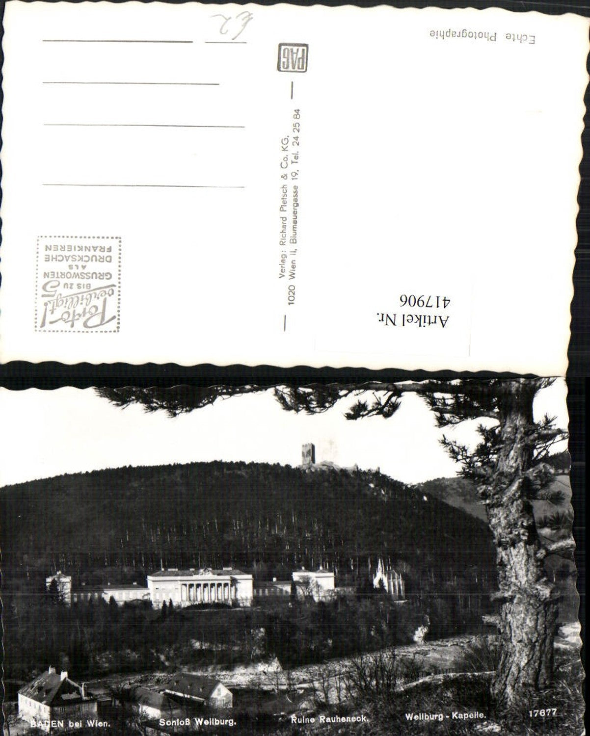 417906,Baden b. Wien Schloss Weilburg Ruine Rauheneck