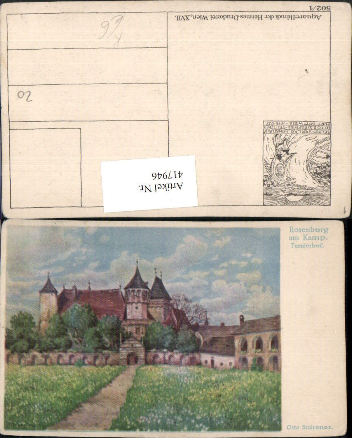 417946,Künstler AK Otto Stoitzner Rosenburg am Kamp Turnierhof