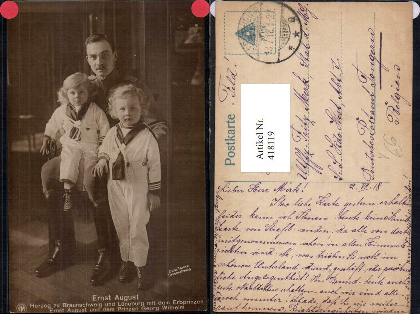 418119,Ernst August Herzog z. Braunschweig u. Lüneburg m. Erbprinzen Adel Monarchie Deutschland pub NPG