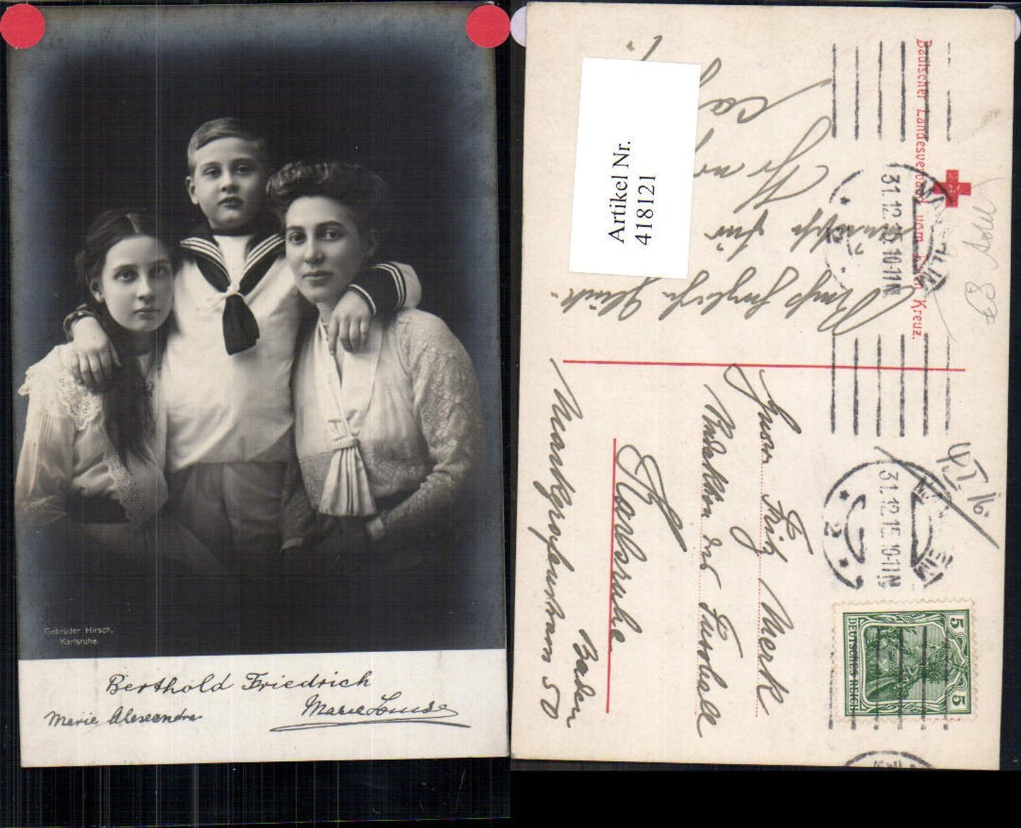 418121,Berthold Friedrich Marie Aleseandra Marie Luise Adel Monarchie Deutschland