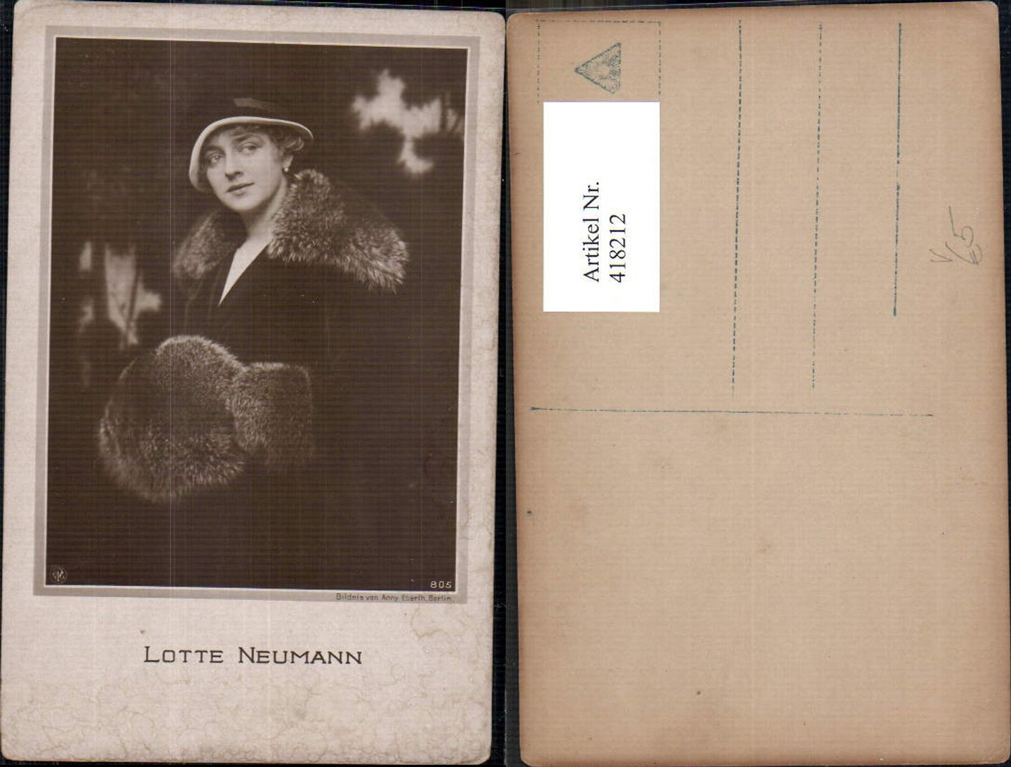 418212,Lotte Neumann Schauspielerin pub NPG 805