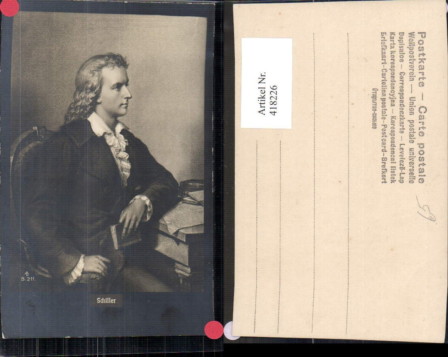 418226,Künstler Ak Schiller Kunst Wissenschaft