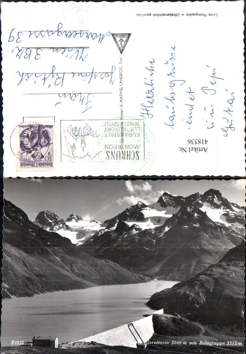 418536,Foto Ak Hotel Silvrettasee m. Buingruppe Talsperre Schruns