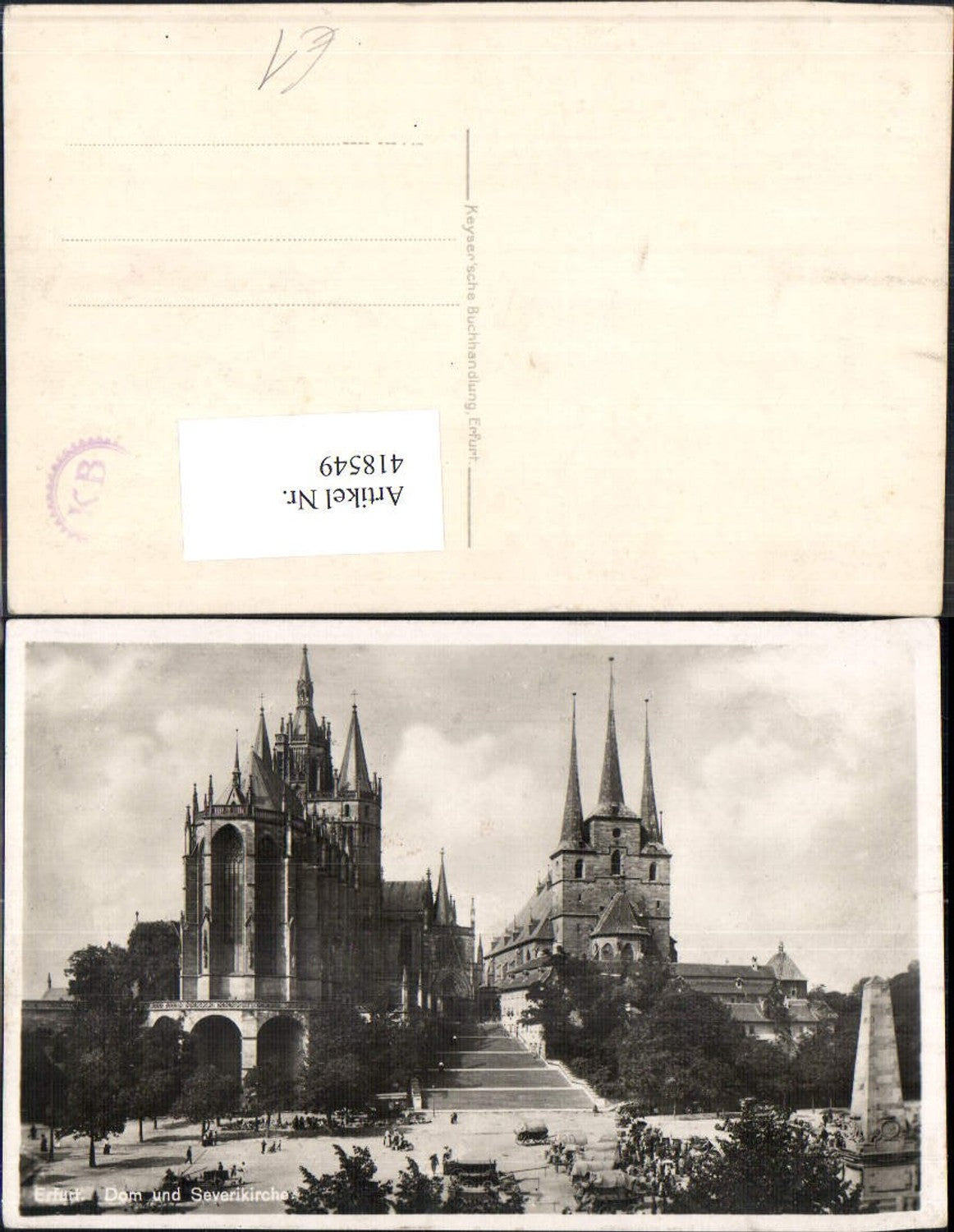 418549,Foto Ak Erfurt Kirche Dom u. Severikirche
