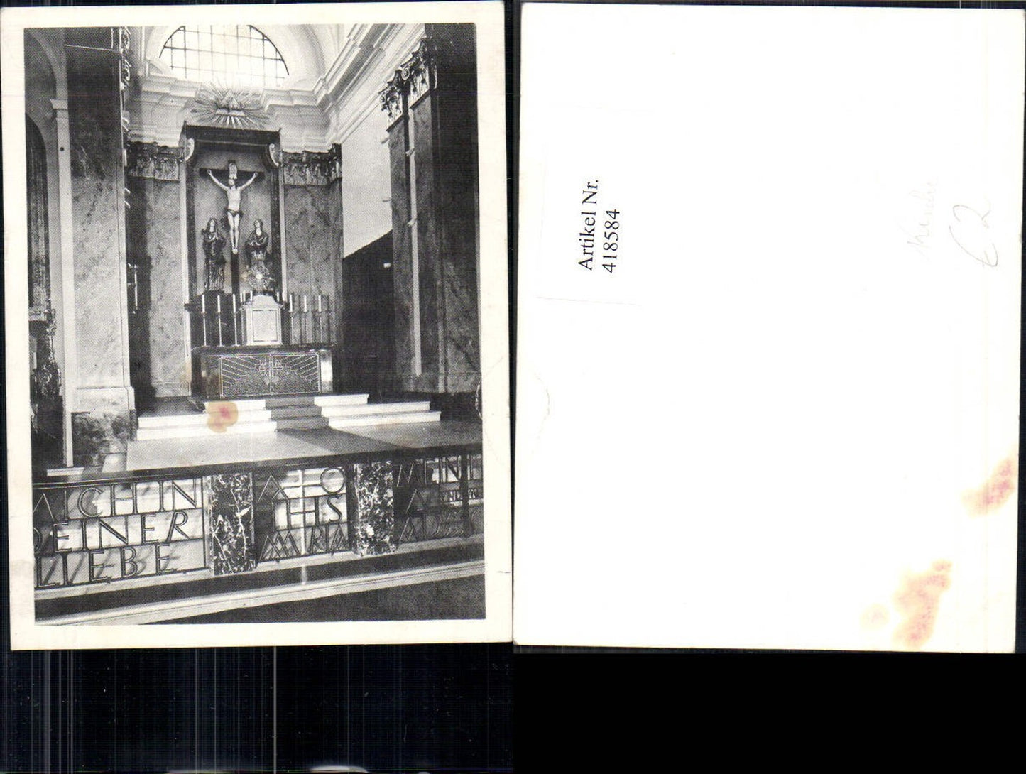 418584,Foto Ak Innenansicht Kreuz Altar Kirche