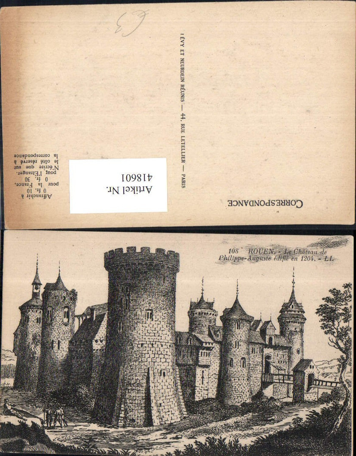 418601,Künstler Ak Rouen La Chateau de Philippe Auguste 1204 Schloss Burg