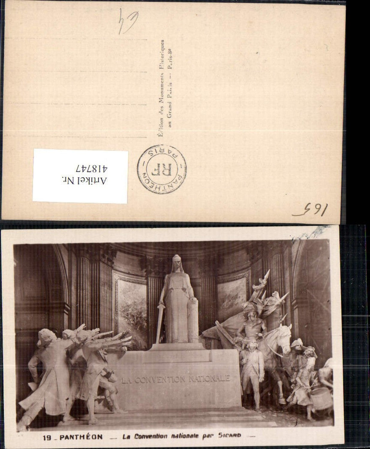 418747,Pantheon La Convention nationale par Sicard Statue Monument