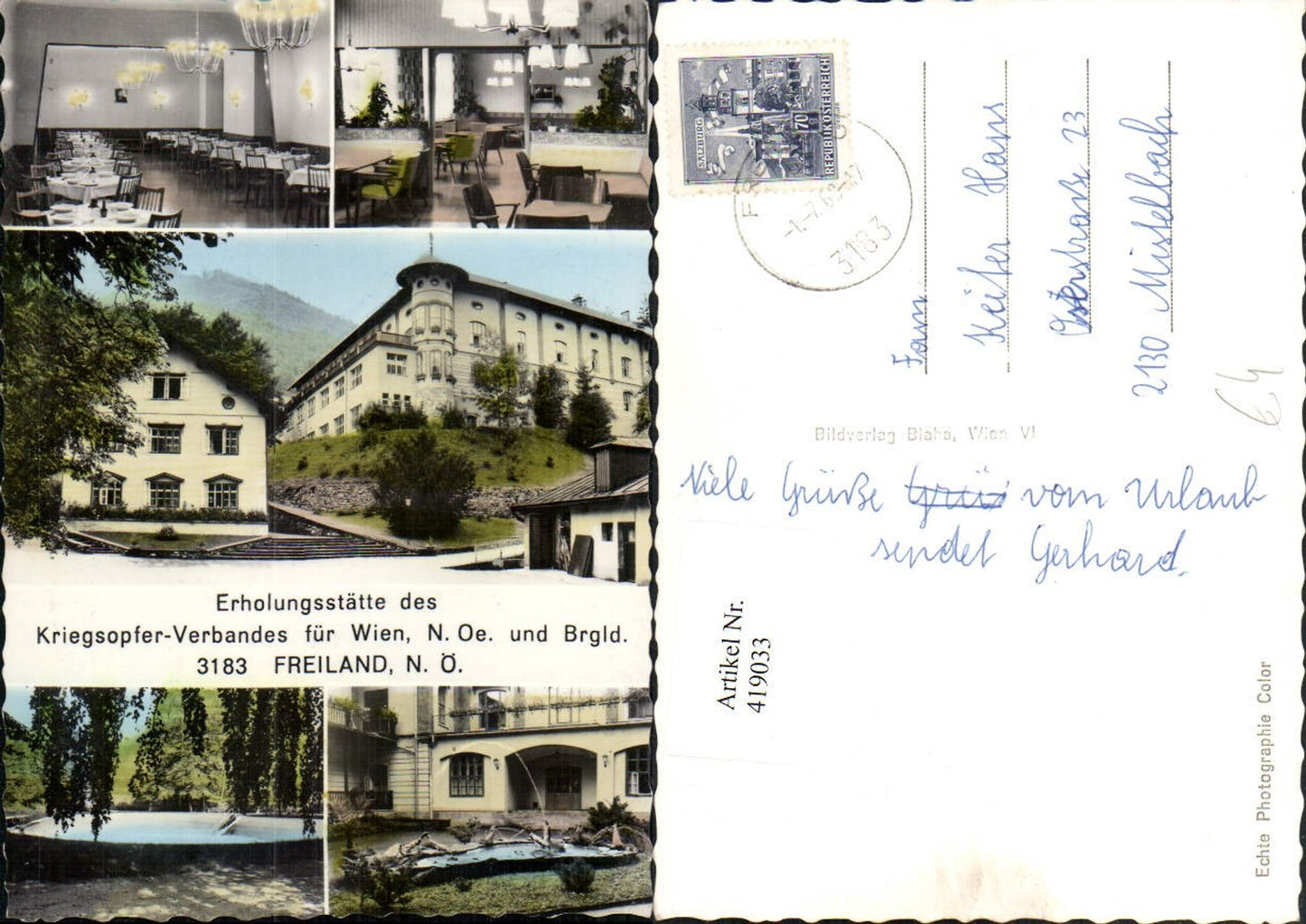 419033,Freiland Erholungsstätte des Kriegsopfer-Verbandes Mehrbildkarte