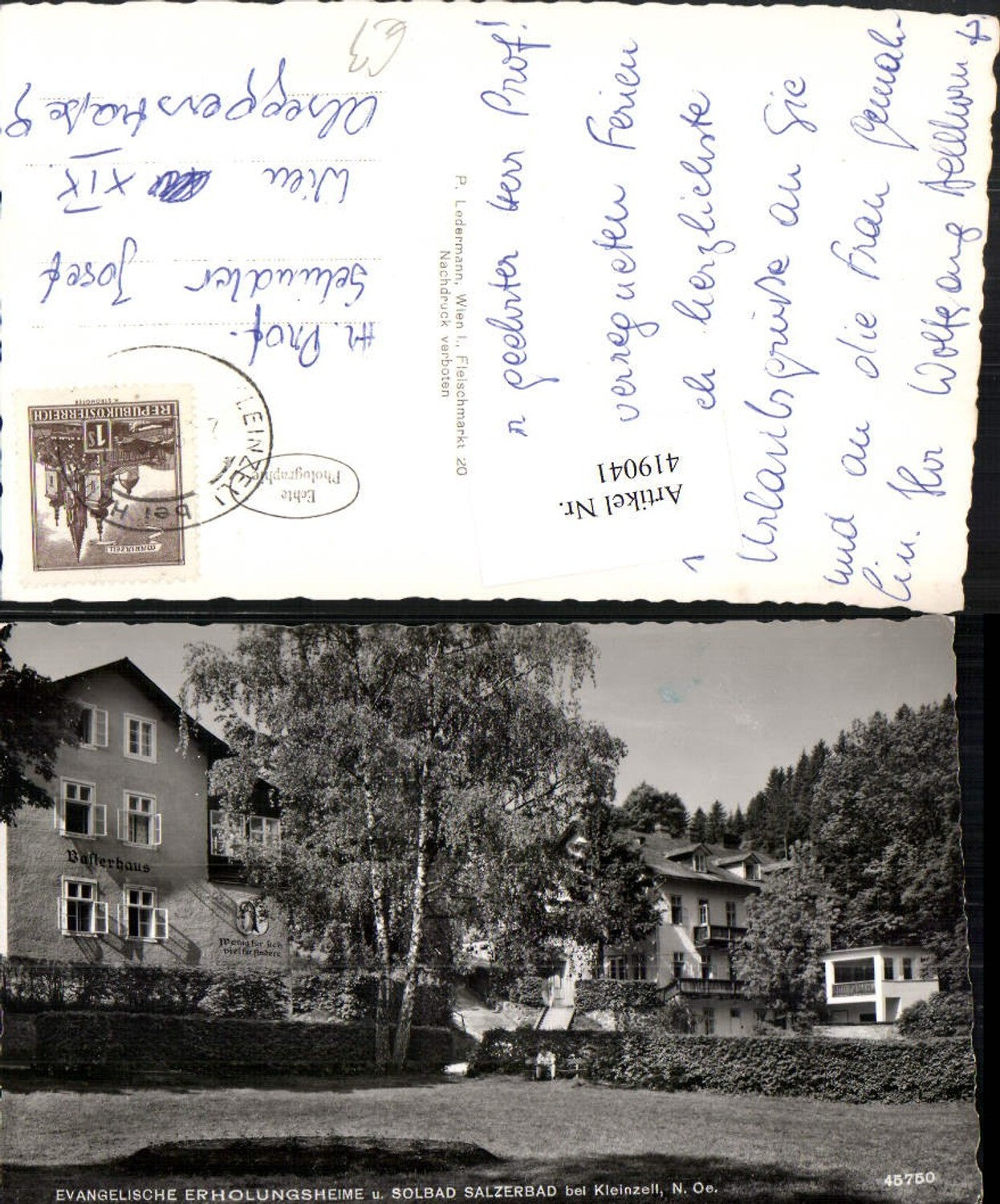 419041,Bad Salzerbad b. Kleinzell Evangelische Erholungsheime