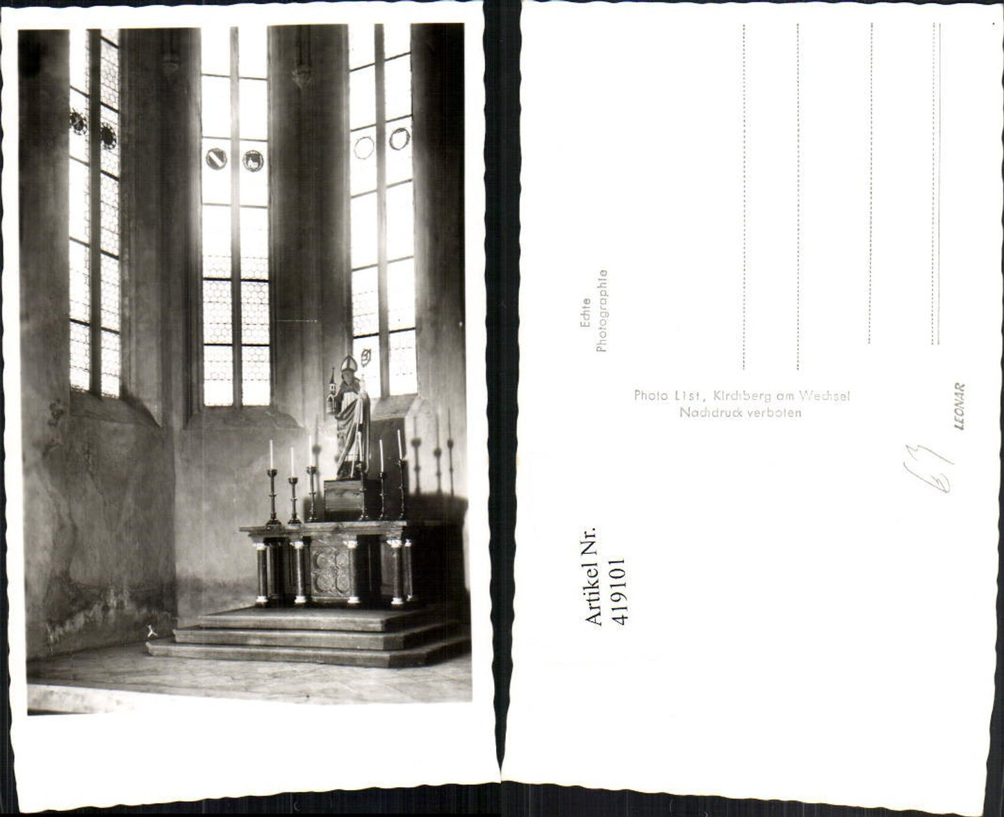 419101,Foto AK Kirchberg am Wechsel Kirche Innenansicht Altar