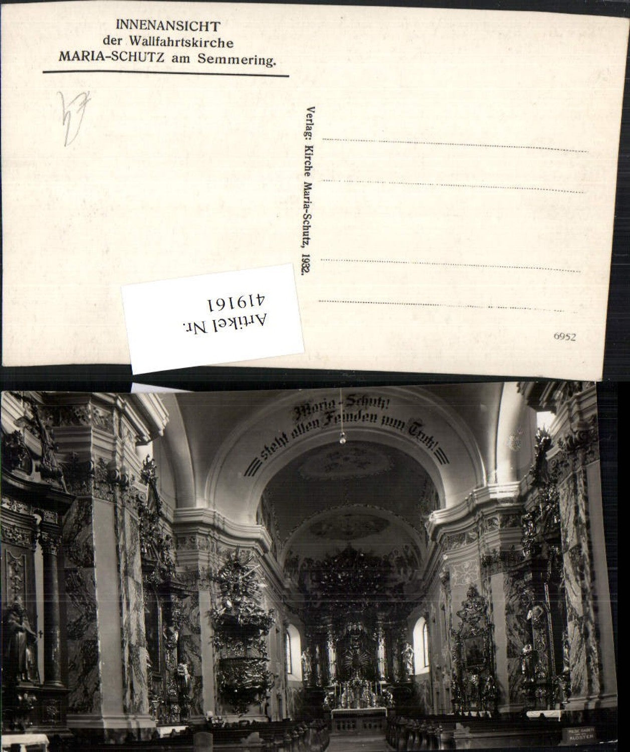 419161,Maria Schutz am Semmering Wallfahrtskirche Innenansicht
