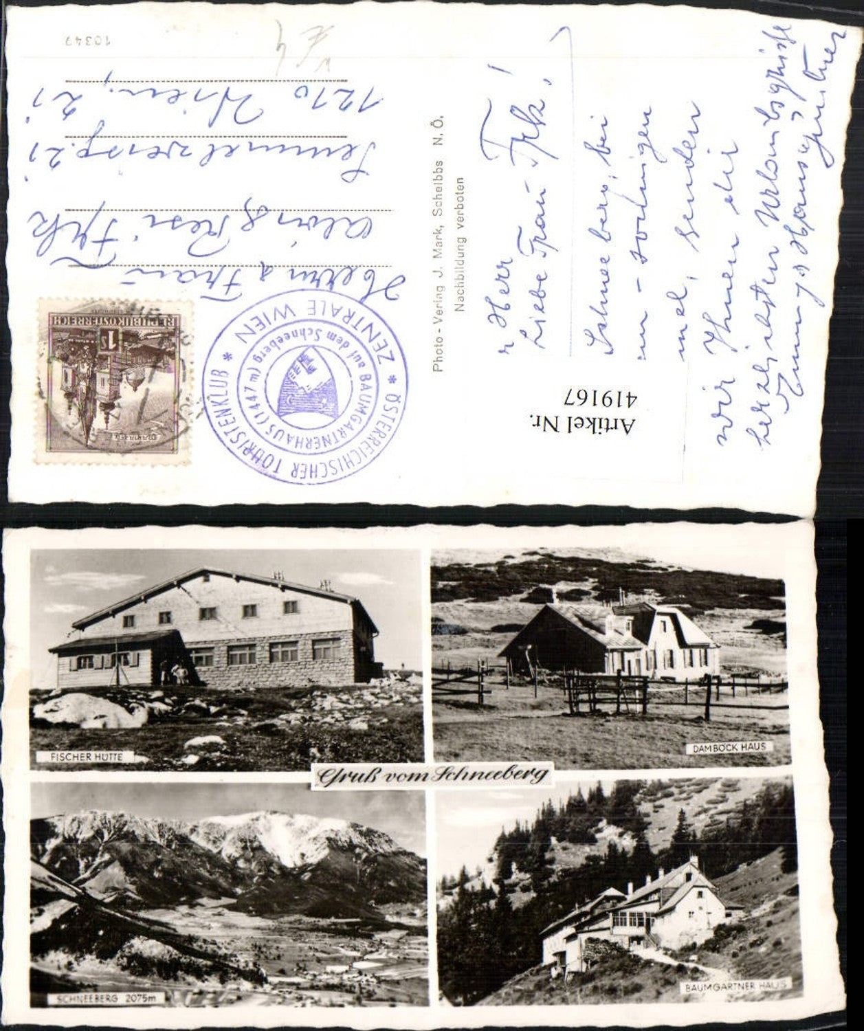 419167,Schneeberg b. Puchberg Fischerhütte Damböckhaus Mehrbildkarte