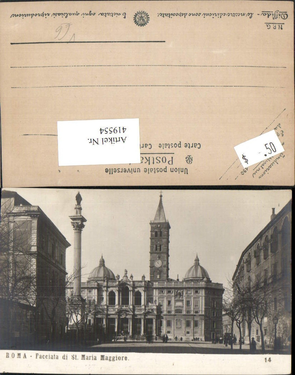 419554,Lazio Roma Rom Facciata di St. Maria Maggiore Kirche Säule pub NPG 14