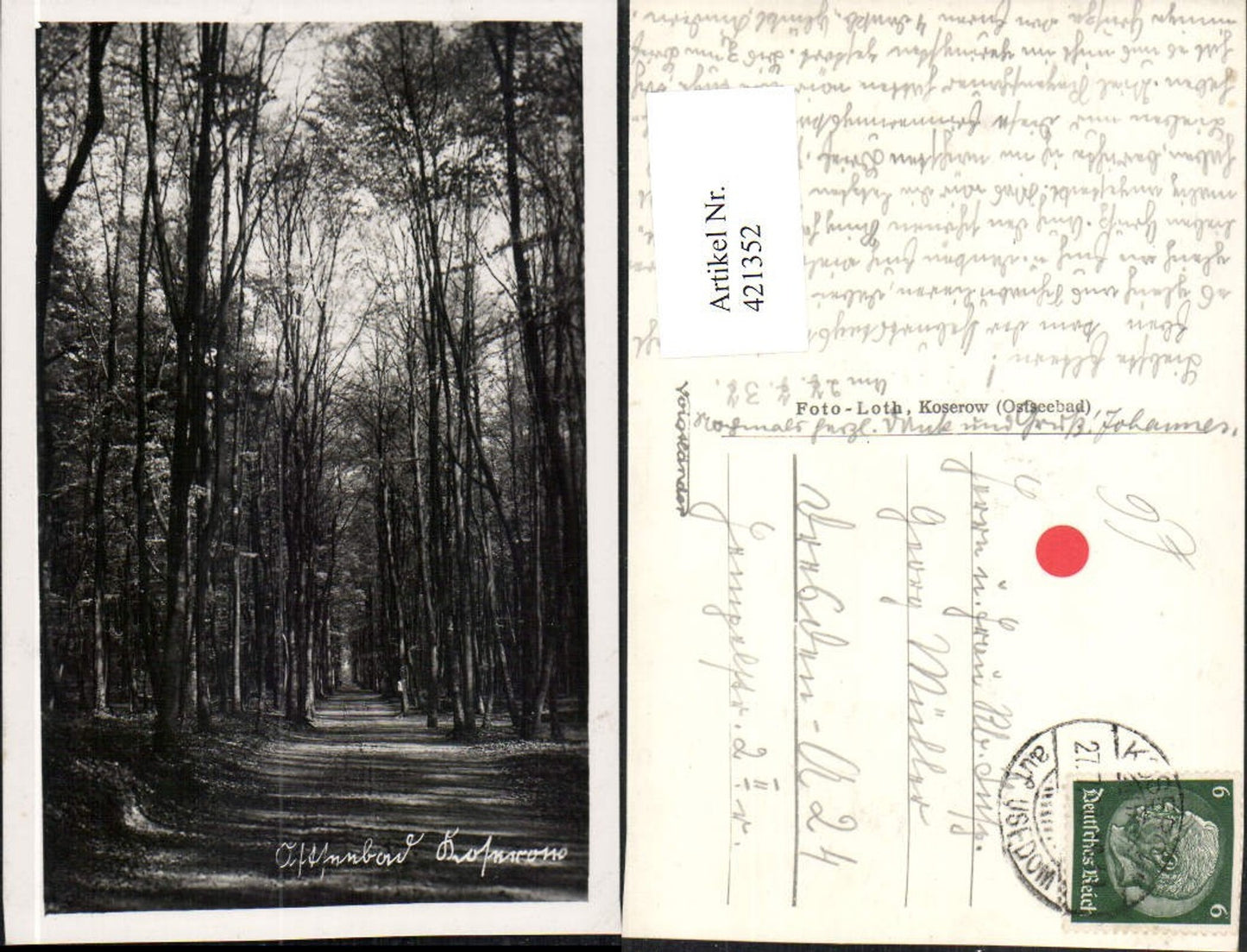 421352,Ostseebad Koserow Wegpartie Wald