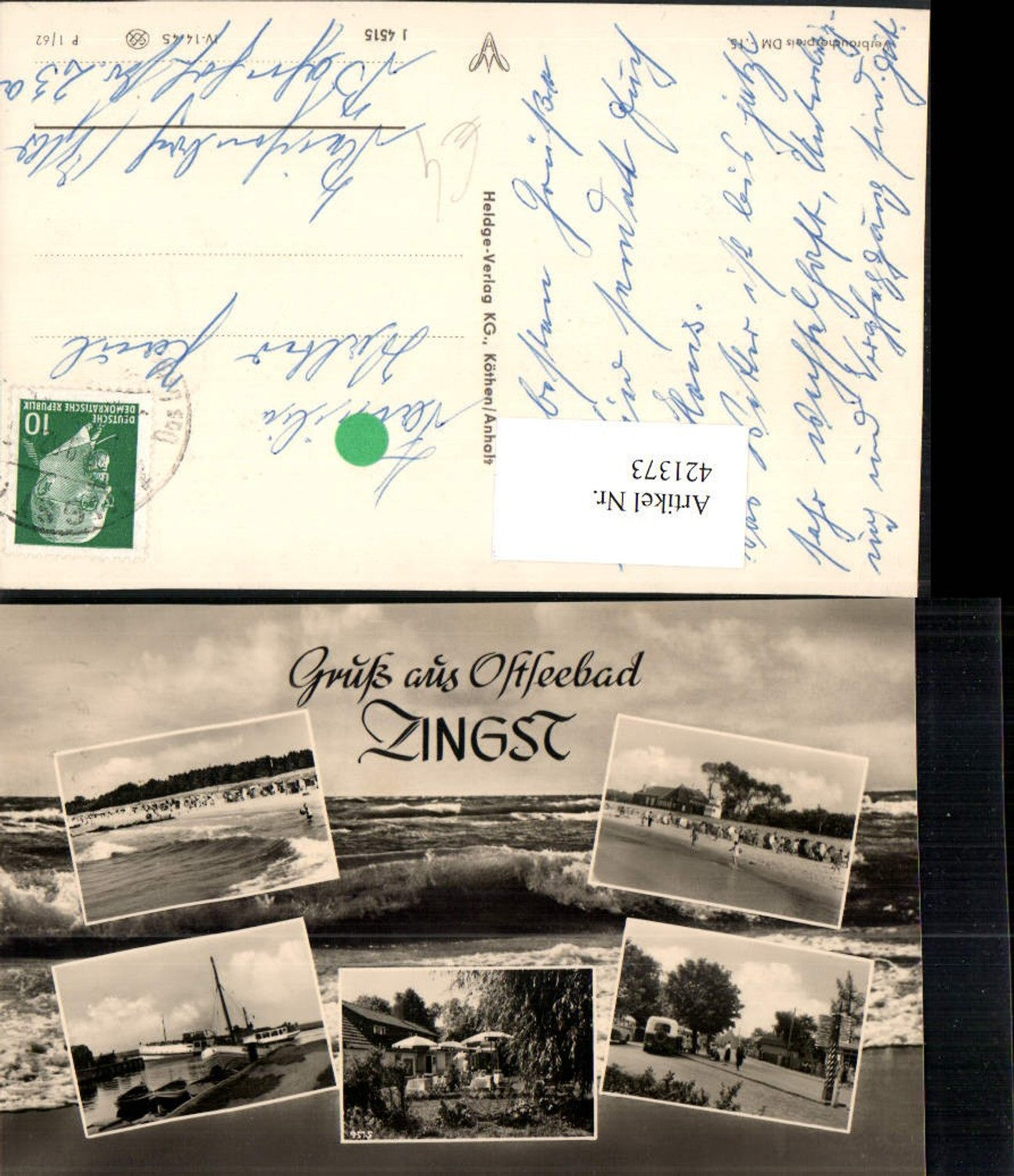 421373,Ostseebad Zingst Strand Hafen Boote Mehrbildkarte