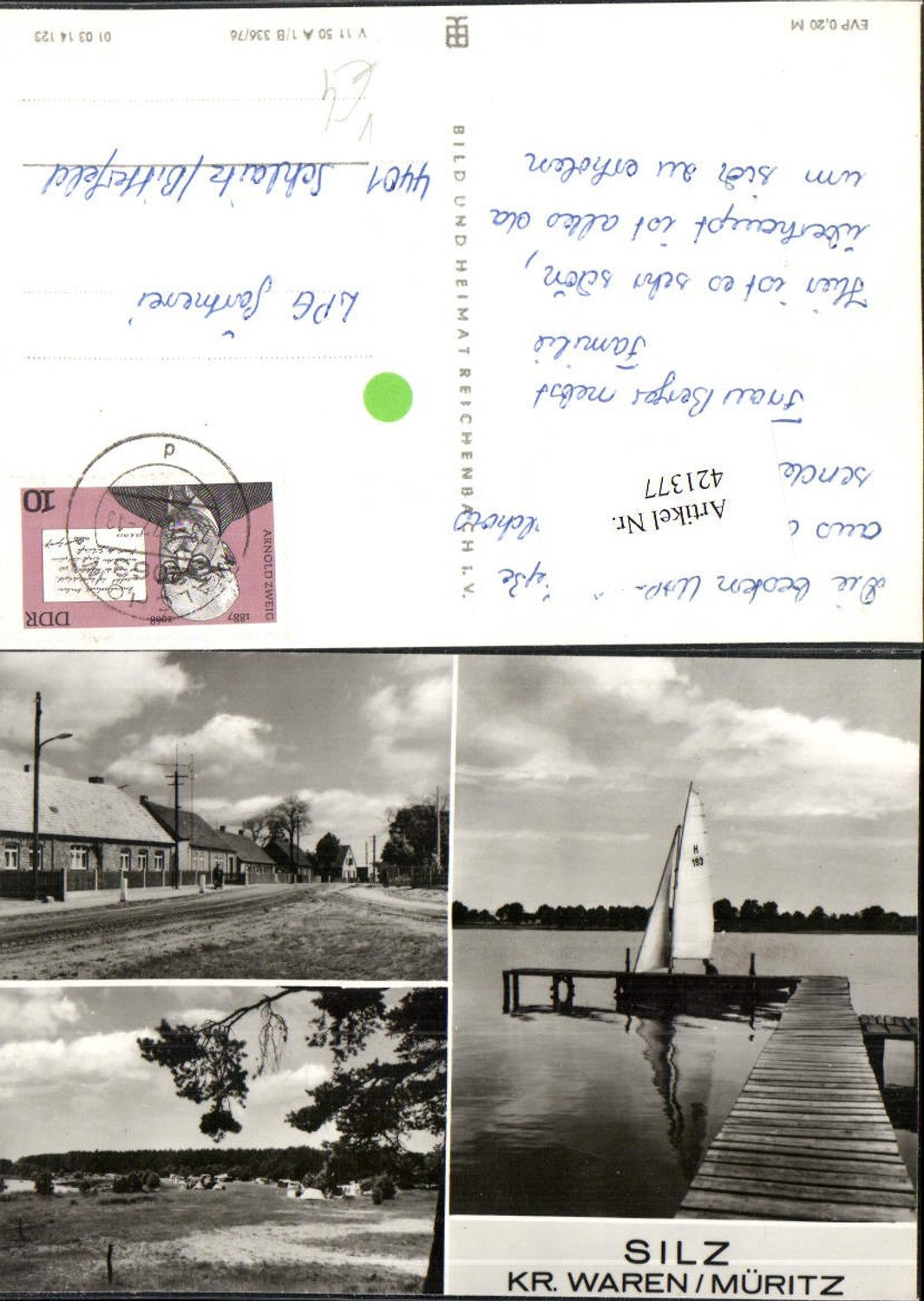 421377,Silz Steg Segelboot Camping Straßenansicht Mehrbildkarte pub VEB