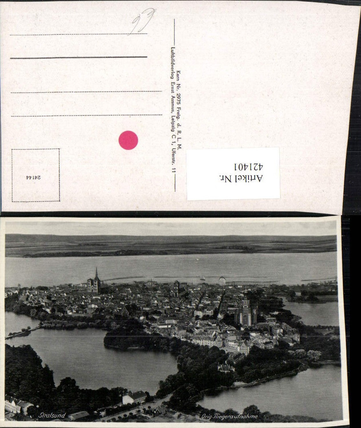 421401,Stralsund Totale Fliegeraufnahme