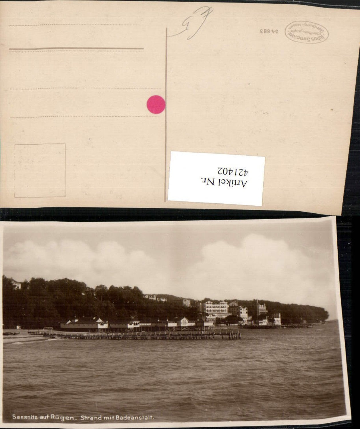 421402,Sassnitz auf Rügen Strand m. Badeanstalt