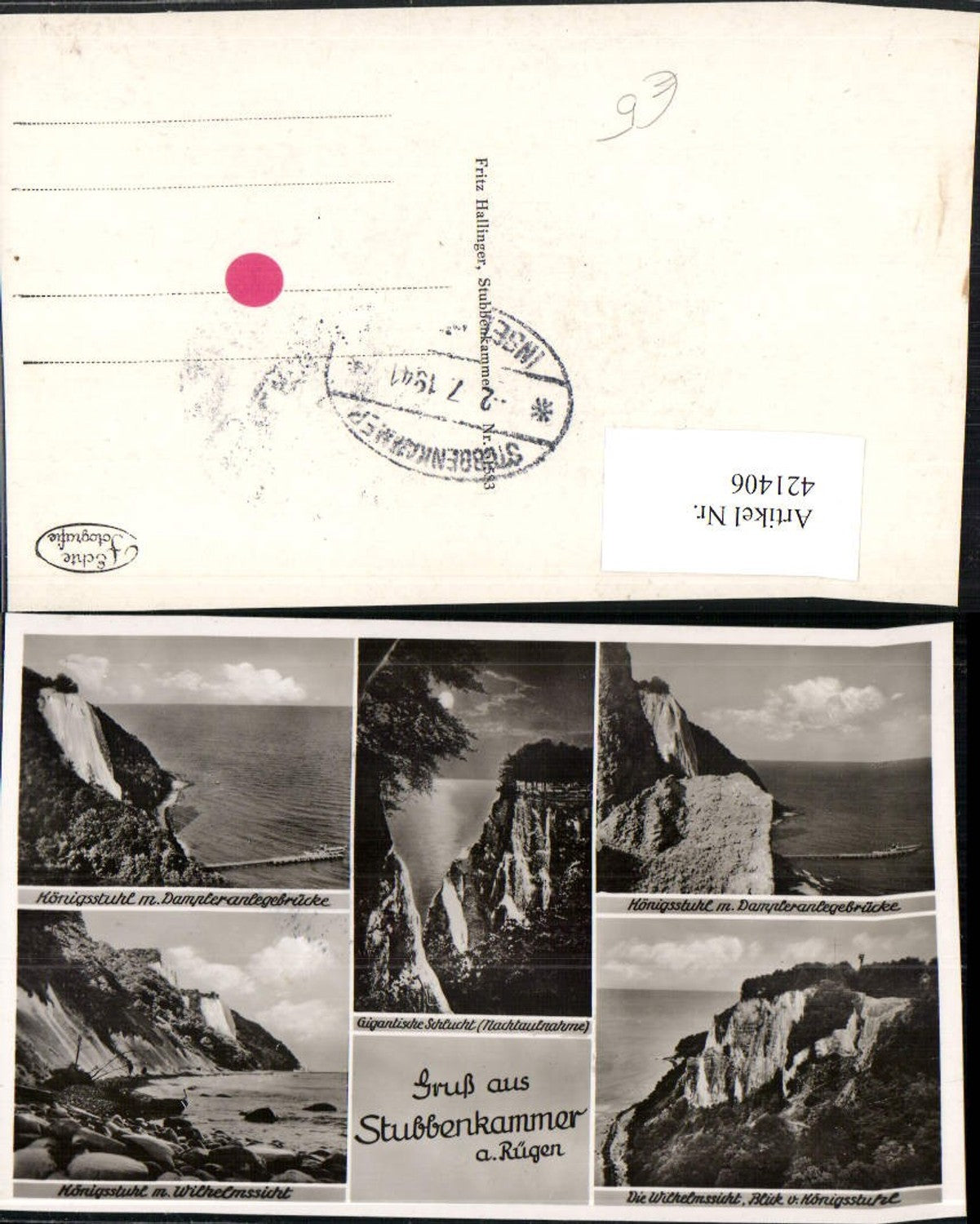 421406,Stubbenkammer auf Rügen Steilküste Klippe Königsstuhl Mehrbildkarte