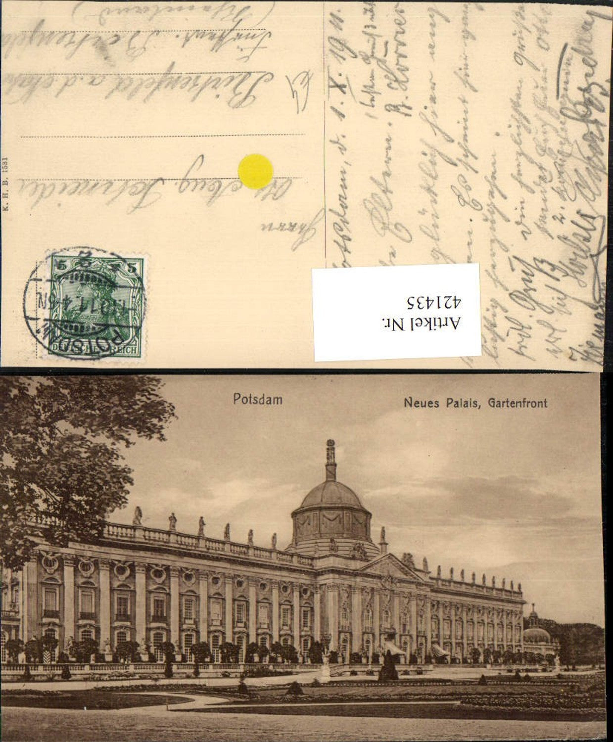 421435, Potsdam New Palace Garden Front
