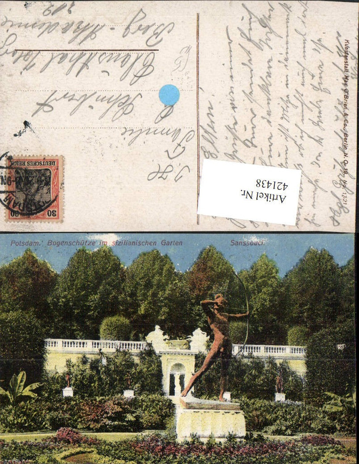 421438, Potsdam Sanssouci Archer in the Sicilian Garden Statue
