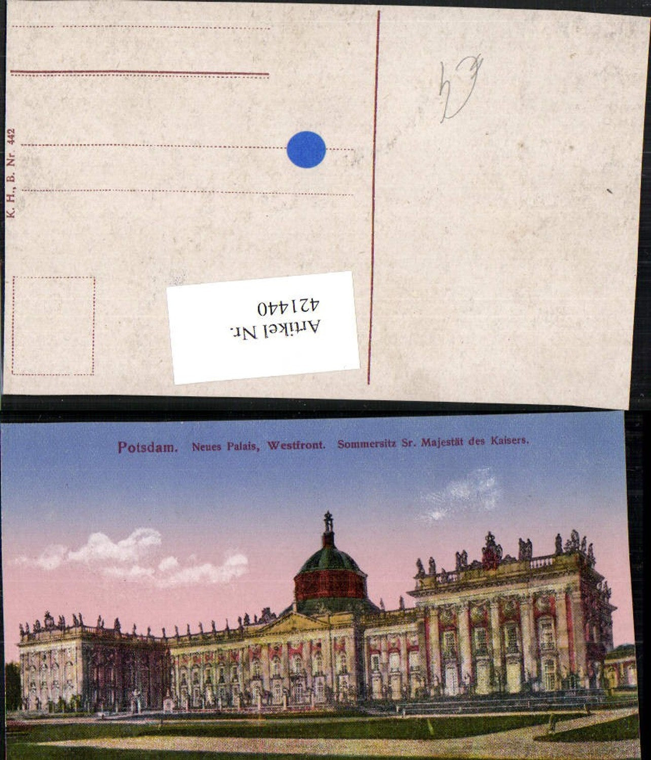 421440, Potsdam New Palace Westfront Building