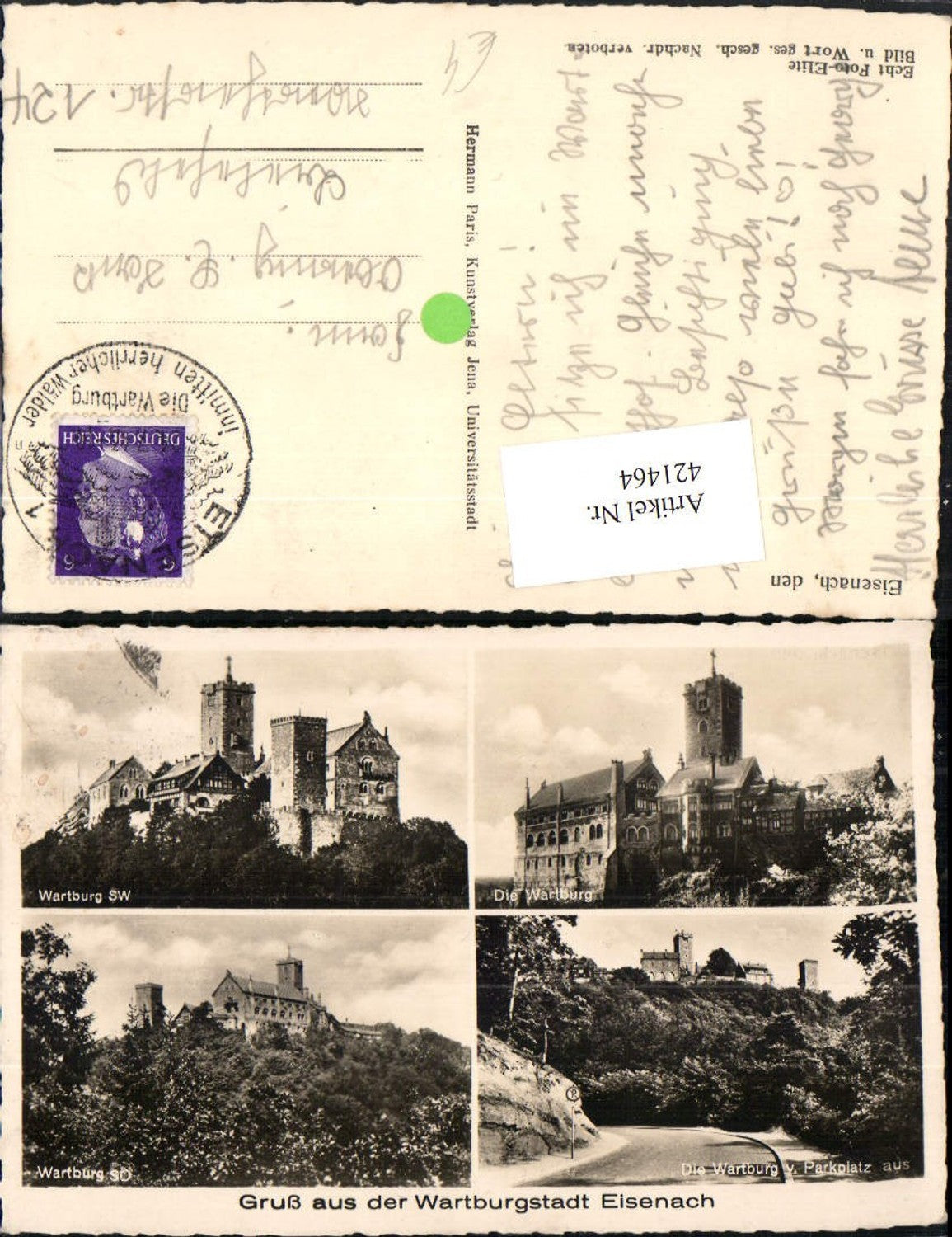 421464, Eisenach Wartburg Castle Multi-image postcard