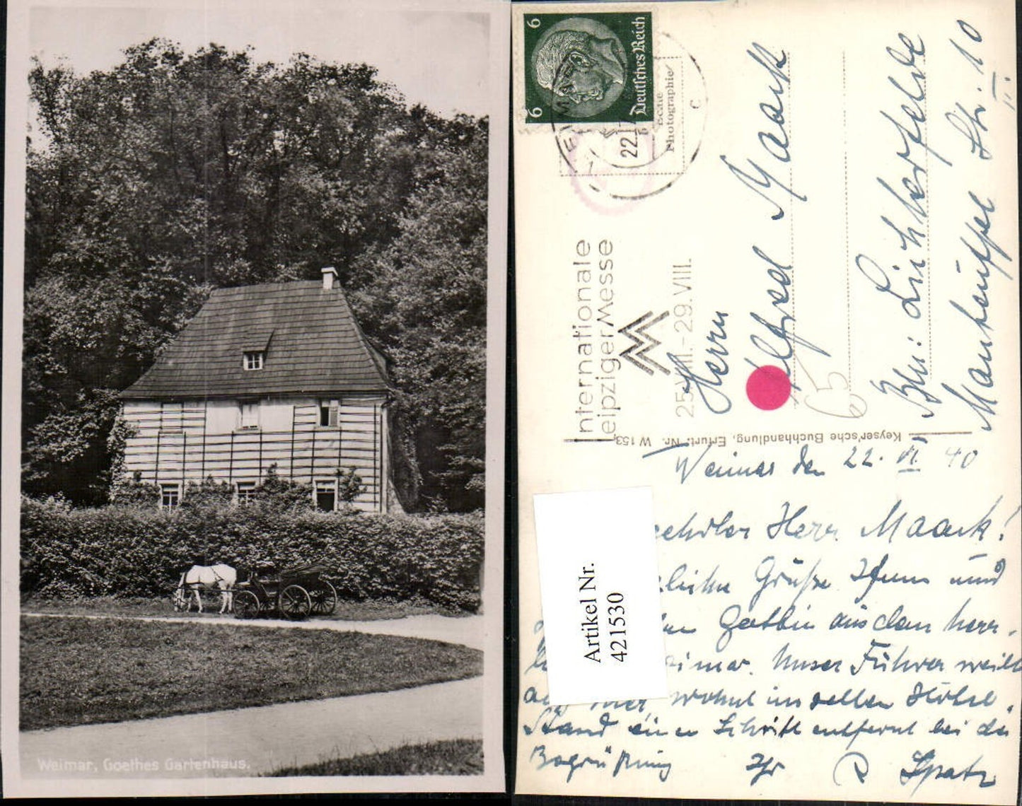 421530,Weimar Goethes Gartenhaus Kutsche