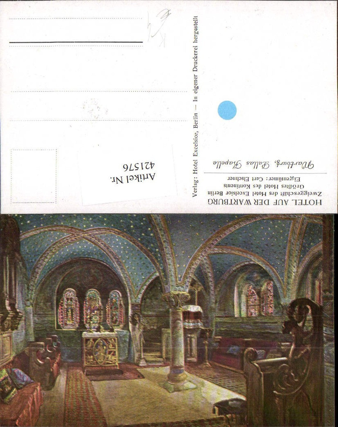 421576,Künstler AK Eisenach Wartburg Burg Pallas Kapelle Innenansicht