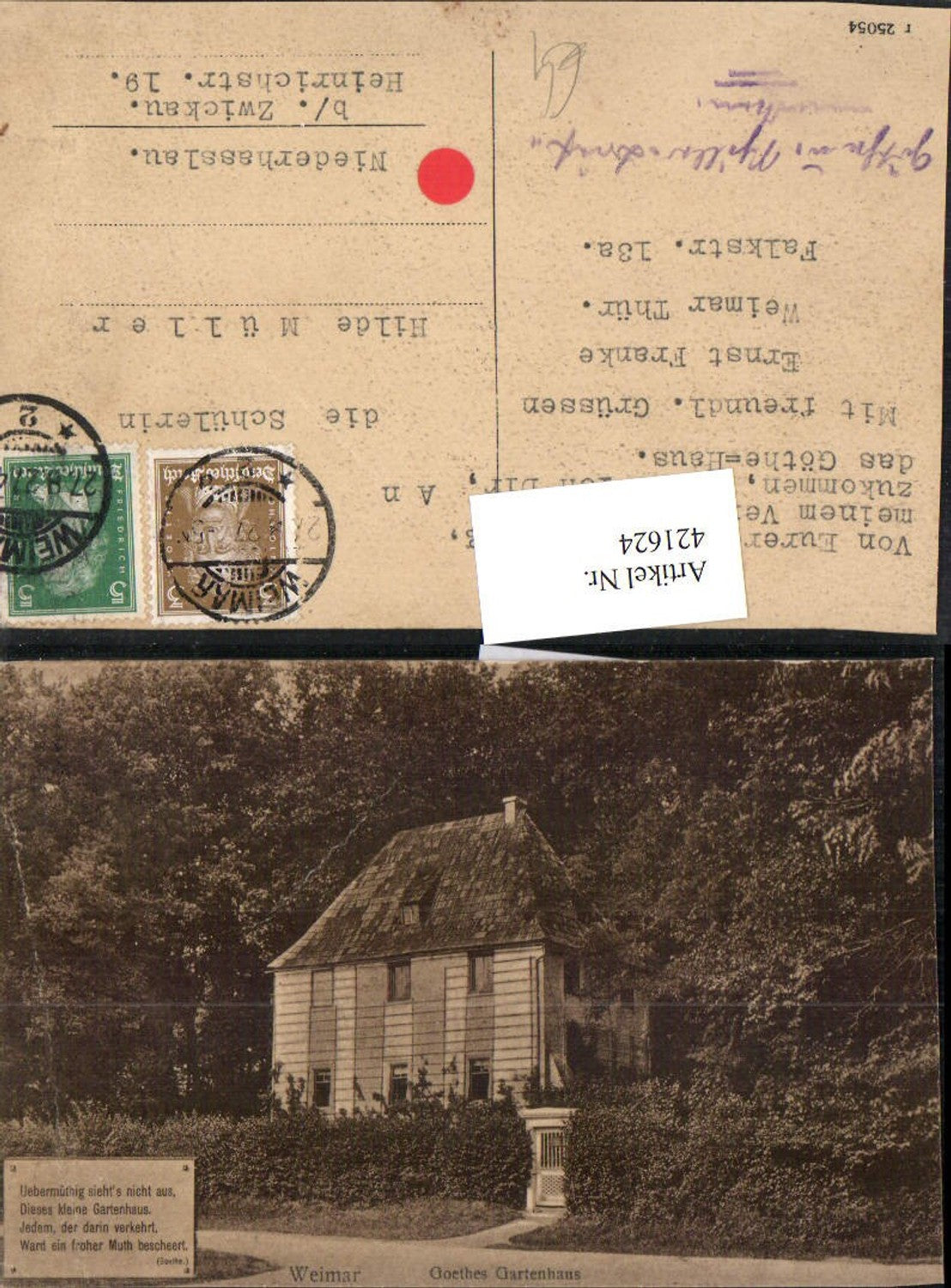 421624,Weimar Goethes Gartenhaus