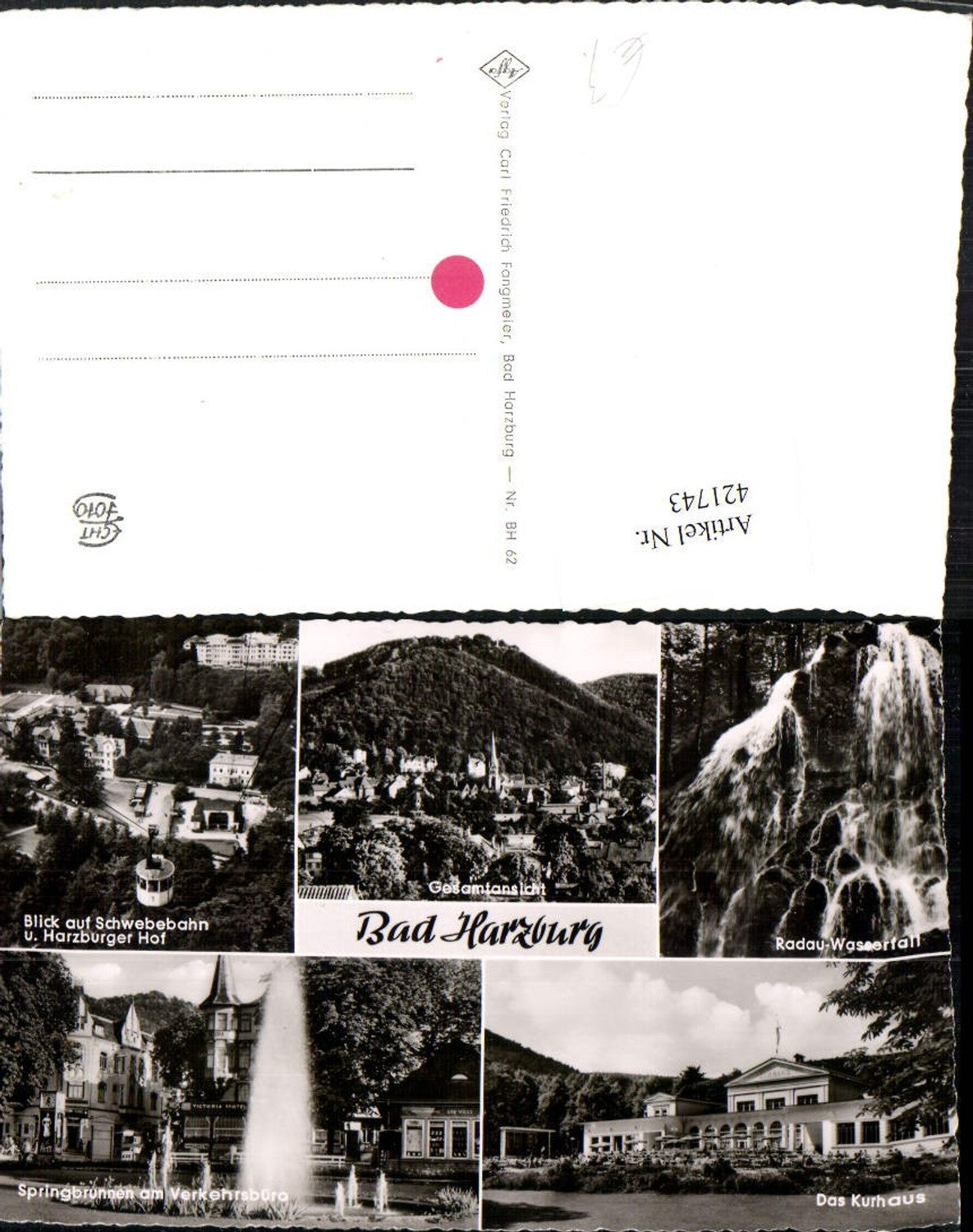 421743,Bad Harzburg Totale Seilbahn Kurhaus Wasserfall Mehrbildkarte