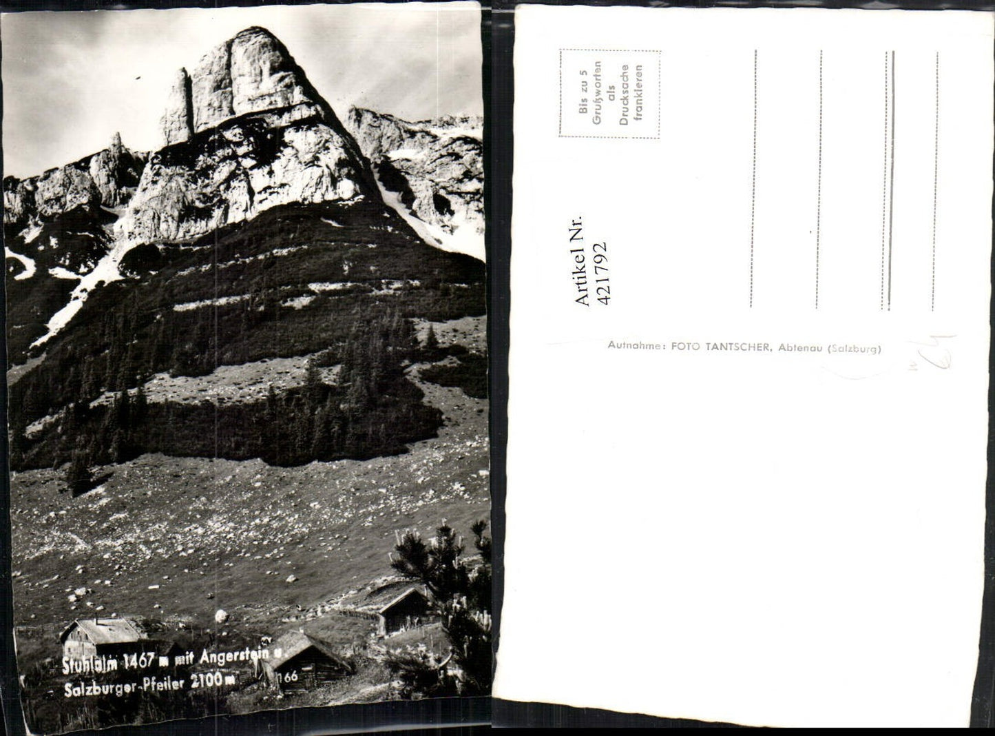 421792,Stuhlalm b. Annaberg-Lungötz m. Angerstein u. Pfeiler Bergkulisse