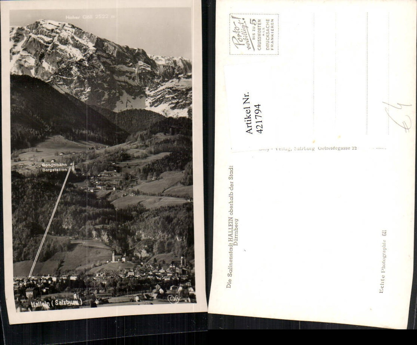 421794,Hallein Totale m. Dürrnberg Bergkulisse pub Cosy