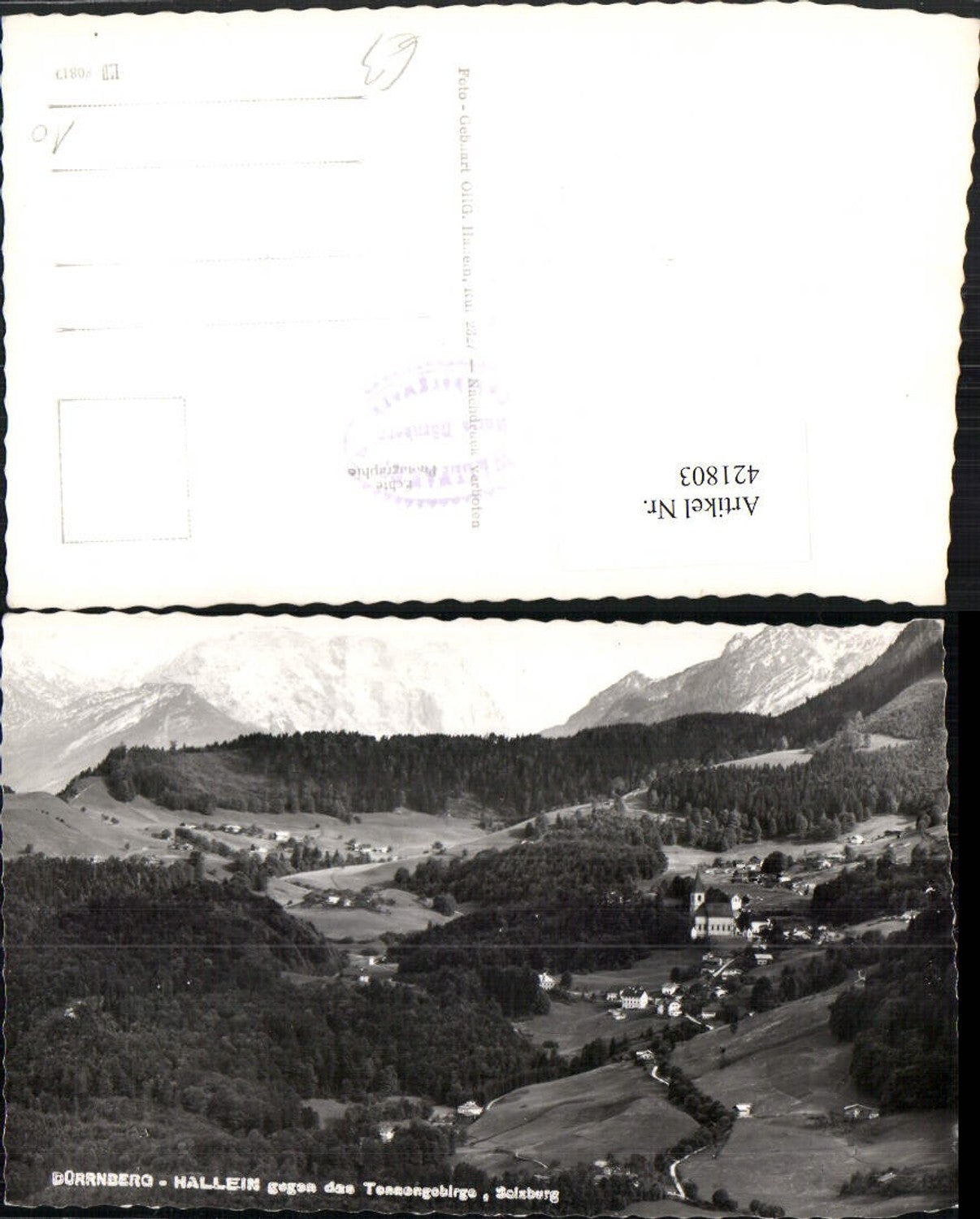 421803,Dürrnberg b. Hallein Totale geg. Tennengebirge Bergkulisse