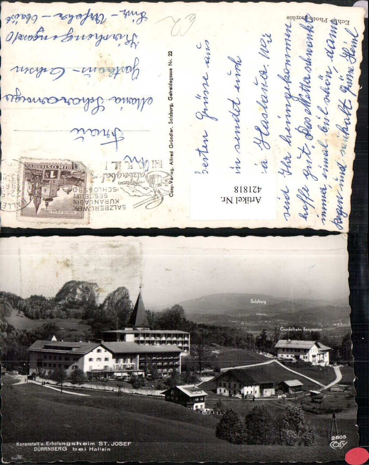 421818,Dürrnberg b. Hallein Kuranstalt St. Josef pub Cosy 2605