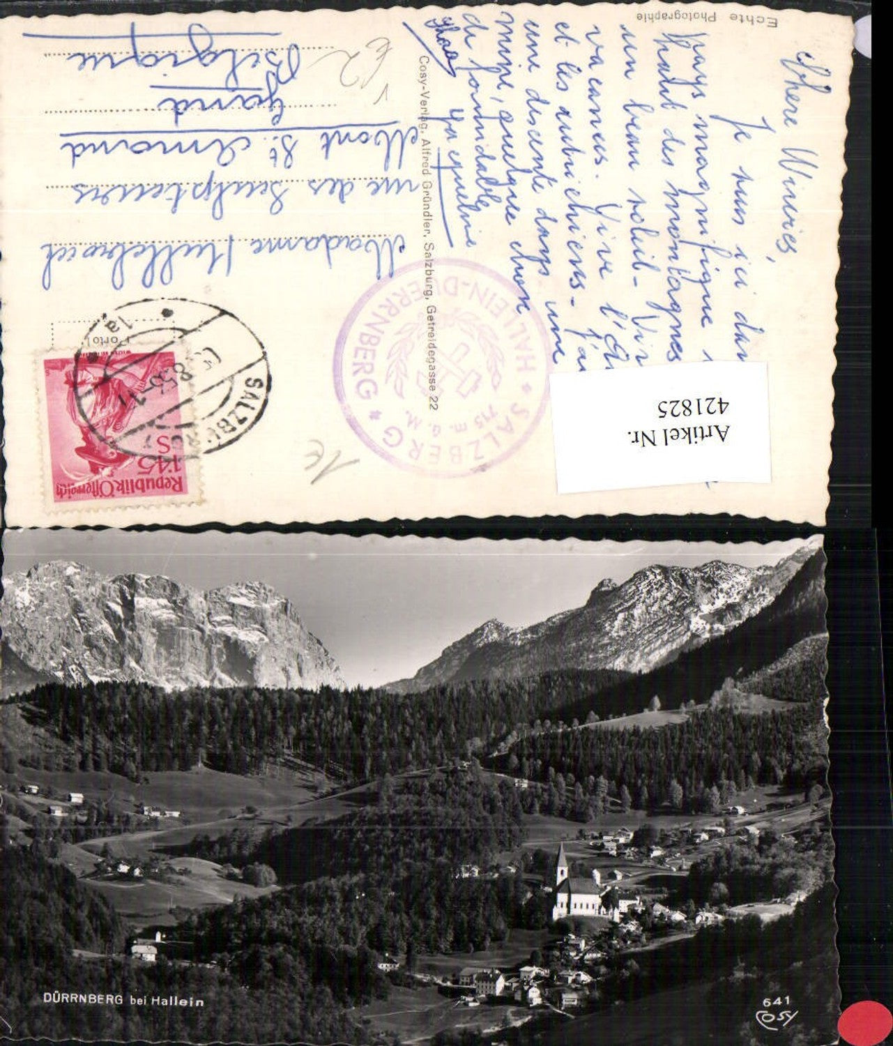 421825,Dürrnberg b. Hallein Totale Bergkulisse pub Cosy 641