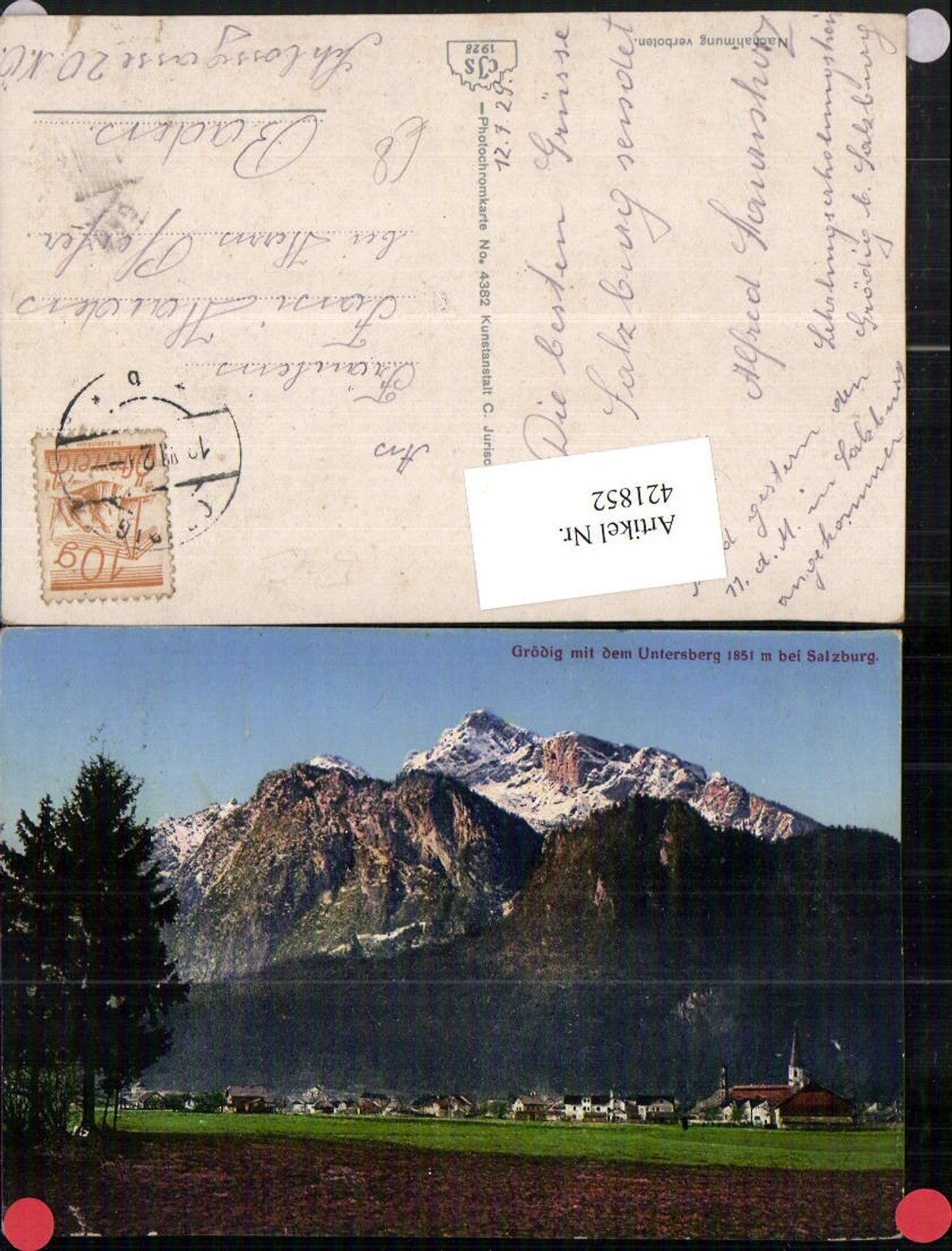421852, Grödig Totale with Untersberg near Salzburg mountain scenery